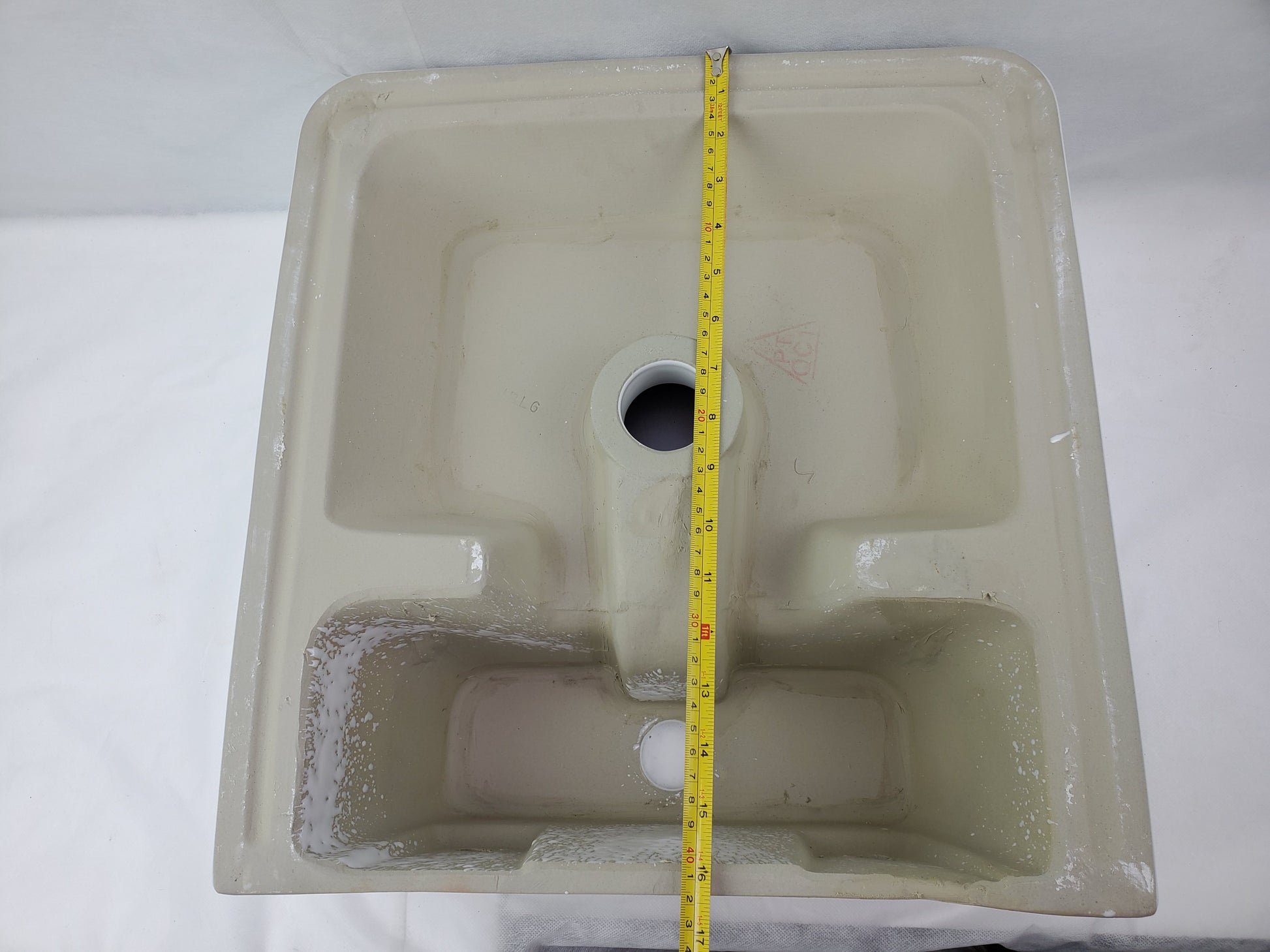 15.7-in. x 16.7-in. Rectangle Bathroom Vessel Sink White Enamel Glaze
