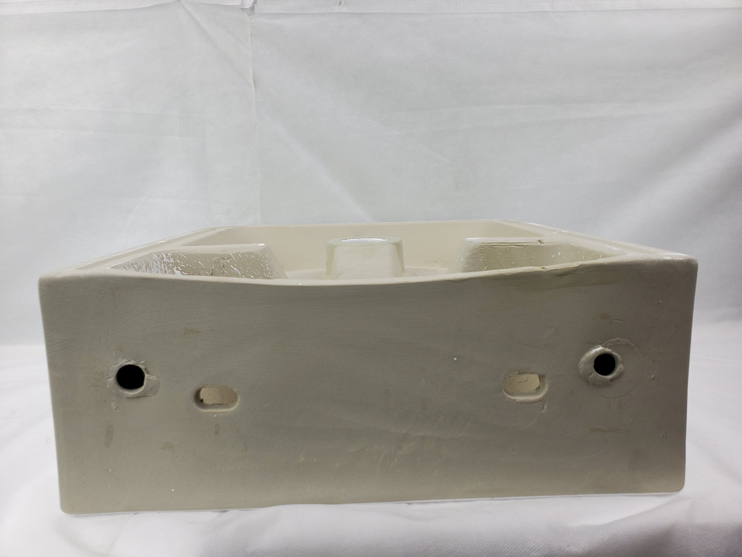 15.7-in. x 16.7-in. Rectangle Bathroom Vessel Sink White Enamel Glaze