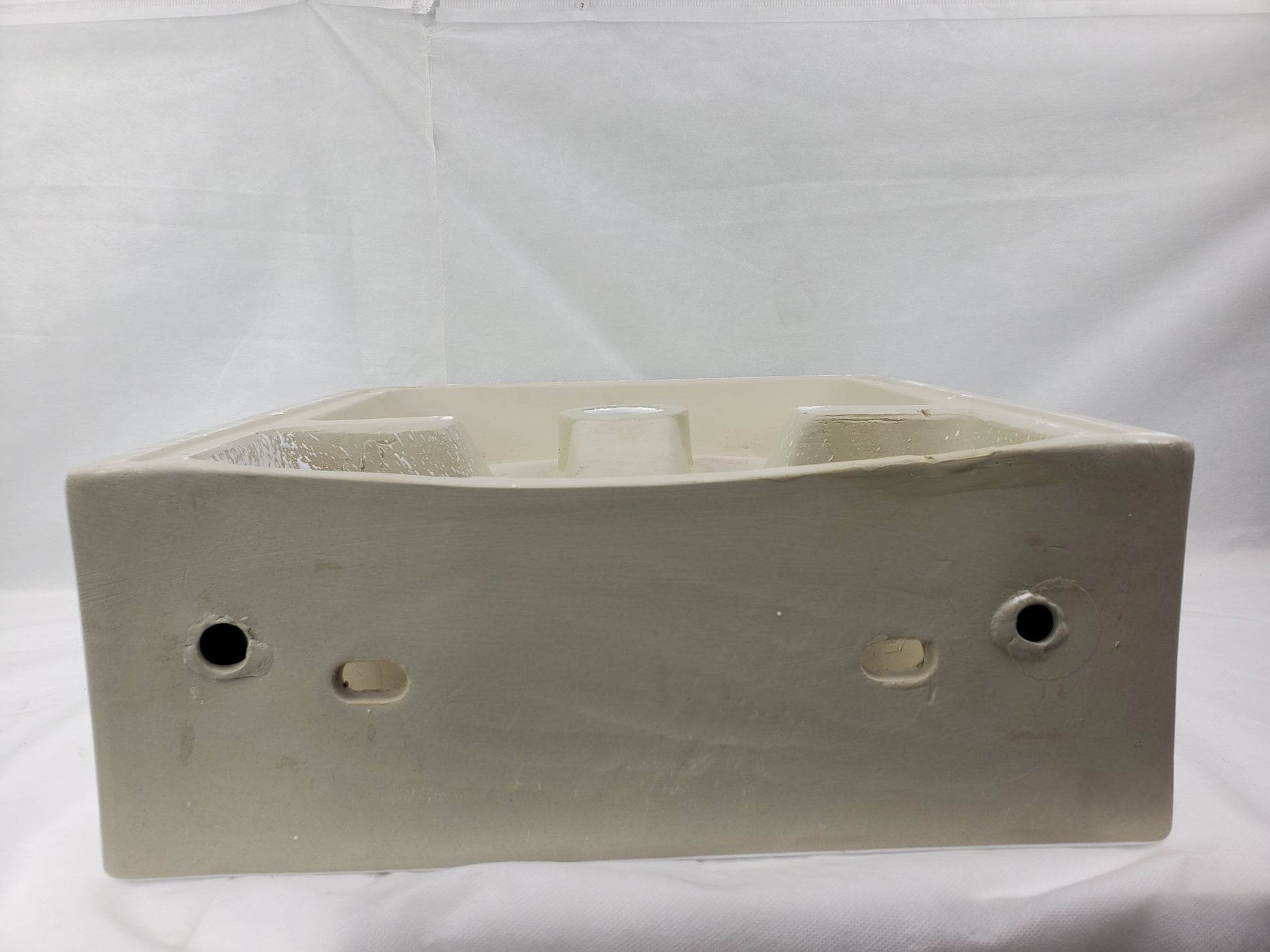 15.7-in. x 16.7-in. Rectangle Bathroom Vessel Sink White Enamel Glaze