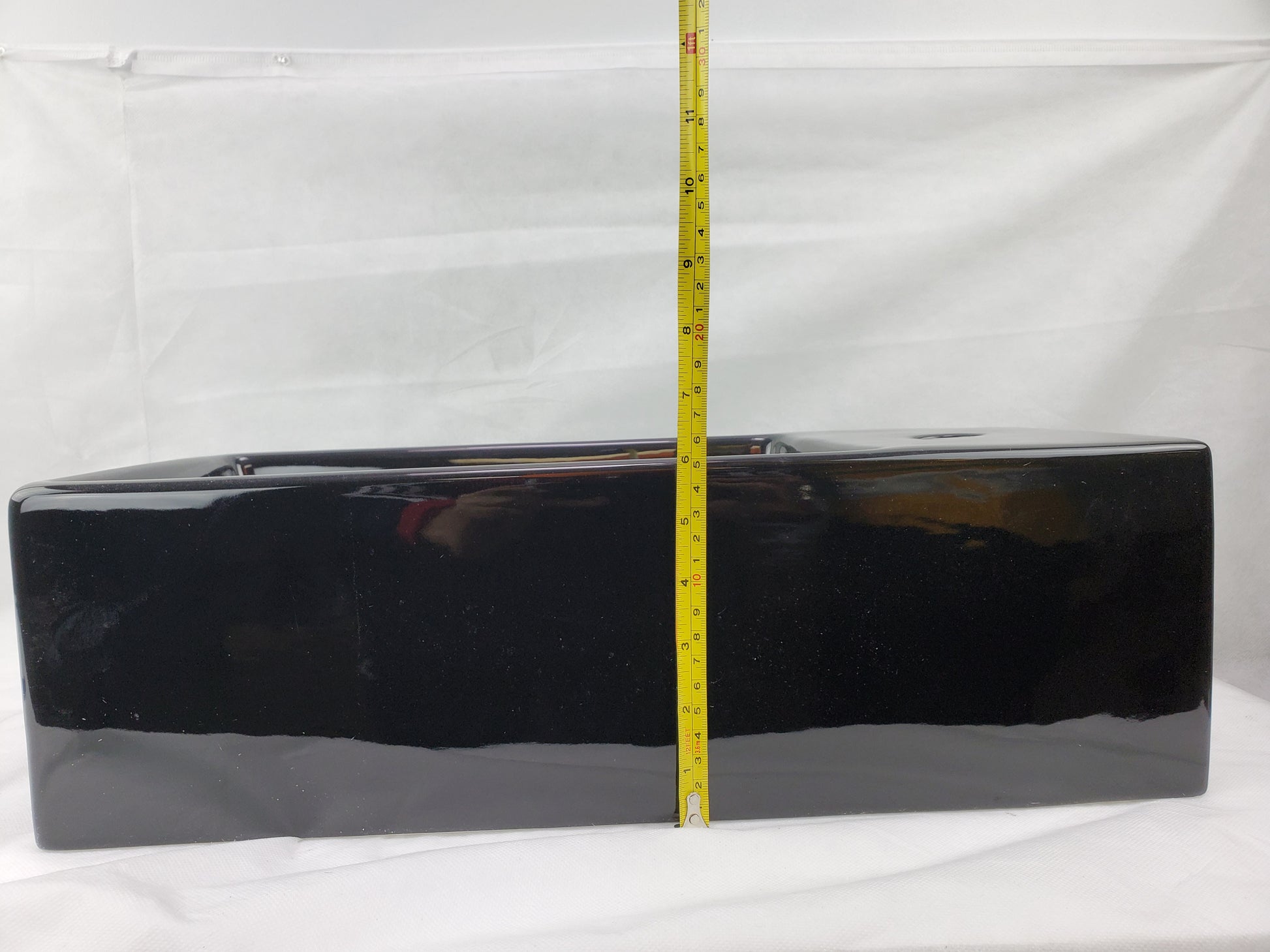 19-in. x 9.5-in. Rectangle Bathroom Vessel Sink Black Enamel Glaze