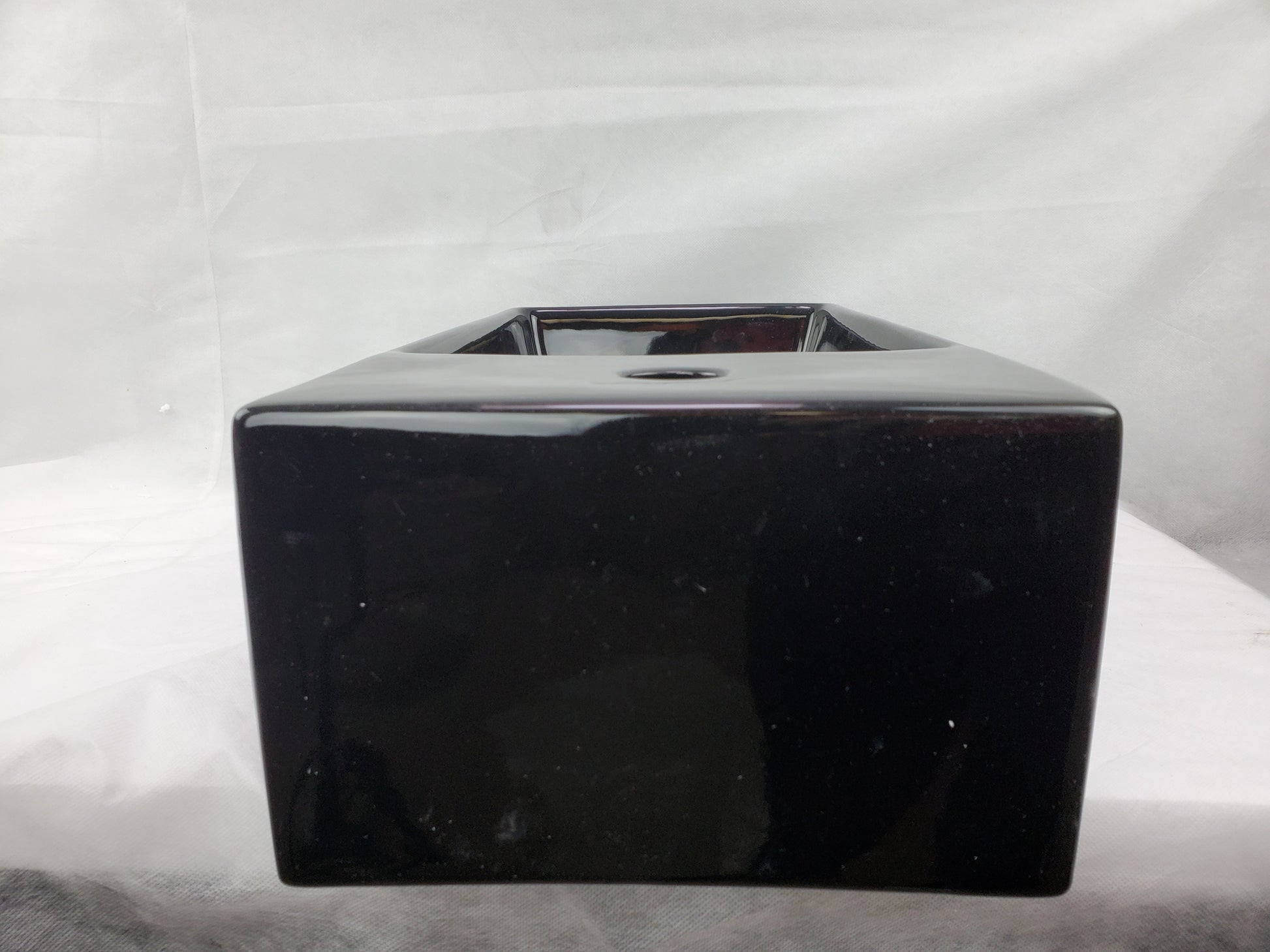 19-in. x 9.5-in. Rectangle Bathroom Vessel Sink Black Enamel Glaze