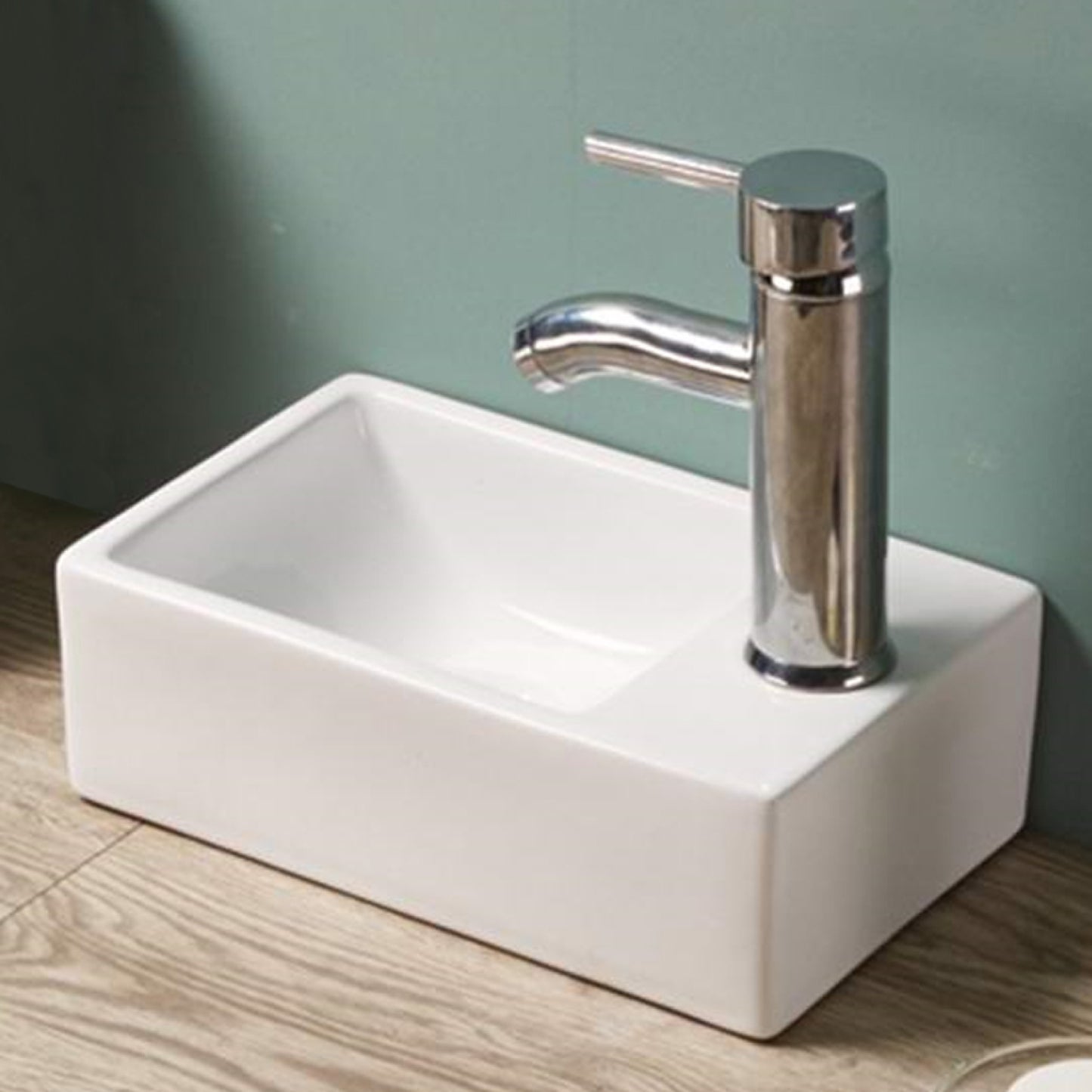 11.6-in. x 7.3-in. Rectangle Bathroom Vessel Sink White Enamel Glaze