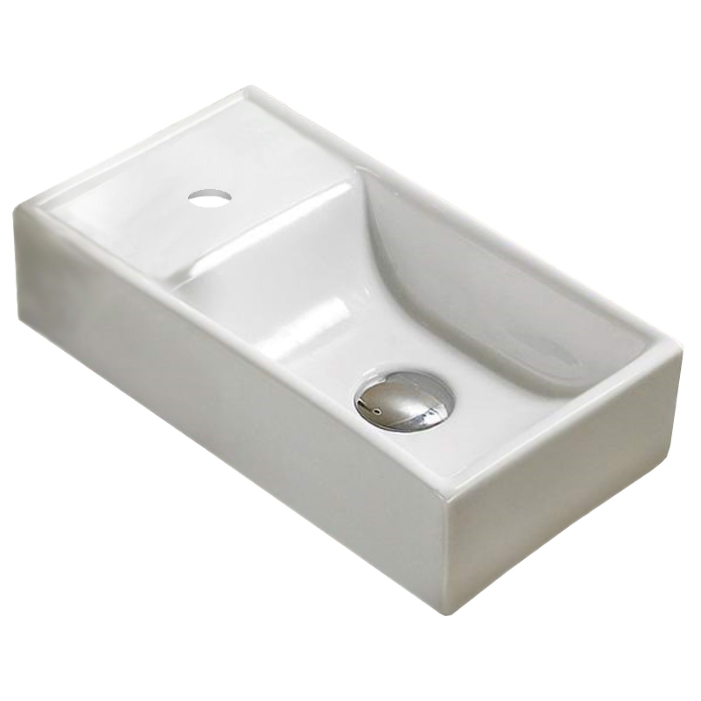 16.3-in. x 8.7-in. Rectangle Bathroom Vessel Sink White Enamel Glaze