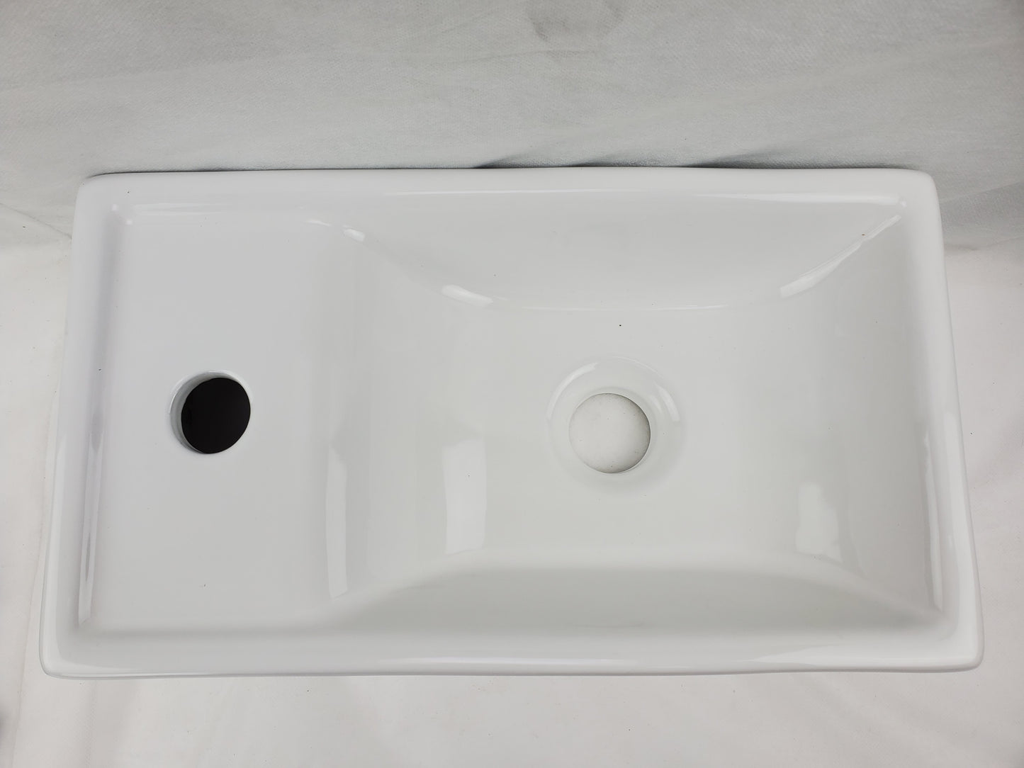 16.3-in. x 8.7-in. Rectangle Bathroom Vessel Sink White Enamel Glaze