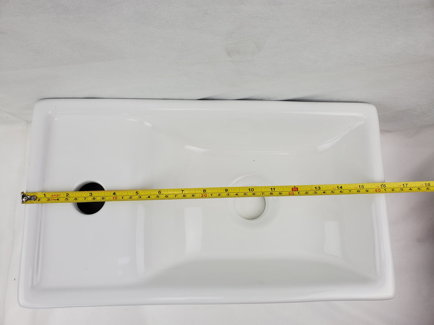 16.3-in. x 8.7-in. Rectangle Bathroom Vessel Sink White Enamel Glaze