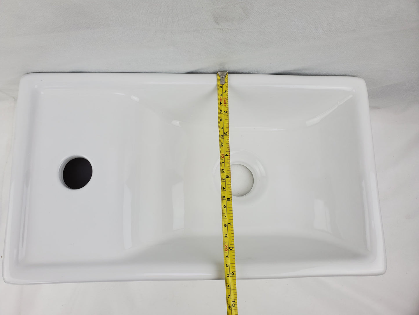 16.3-in. x 8.7-in. Rectangle Bathroom Vessel Sink White Enamel Glaze