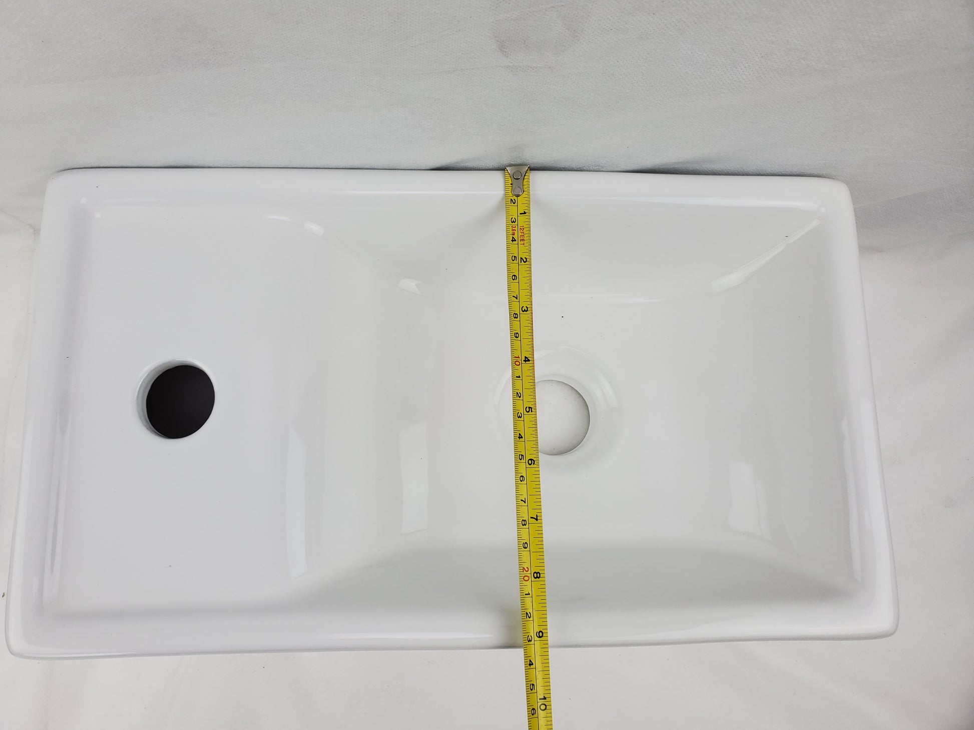 16.3-in. x 8.7-in. Rectangle Bathroom Vessel Sink White Enamel Glaze