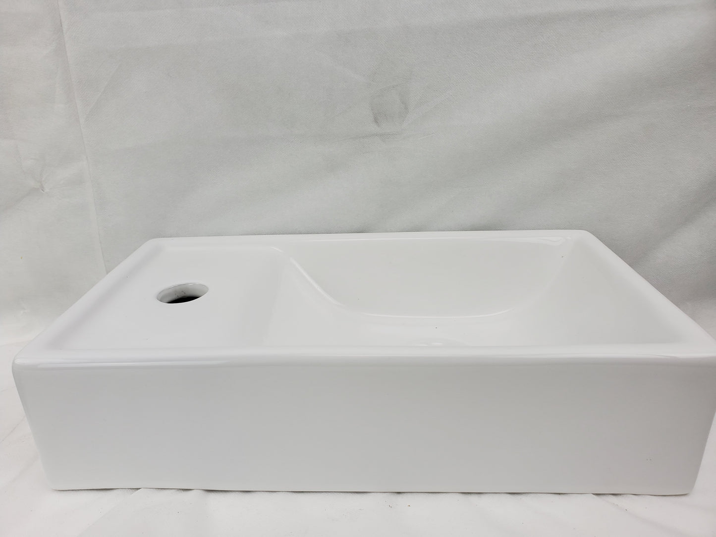 16.3-in. x 8.7-in. Rectangle Bathroom Vessel Sink White Enamel Glaze