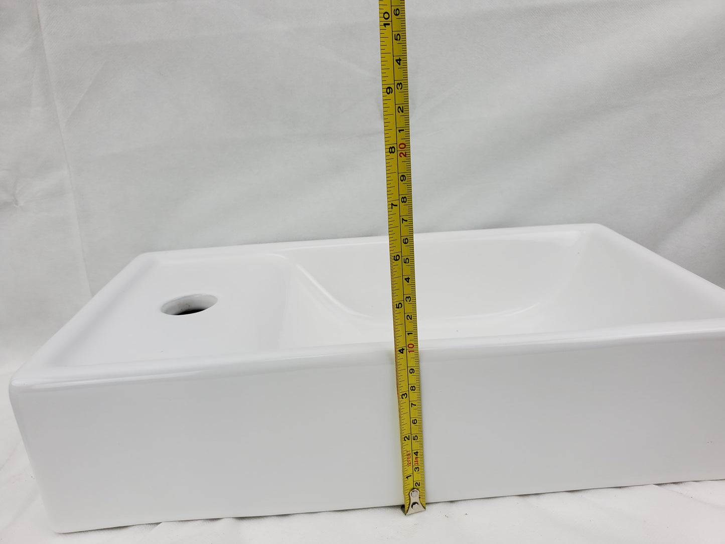 16.3-in. x 8.7-in. Rectangle Bathroom Vessel Sink White Enamel Glaze