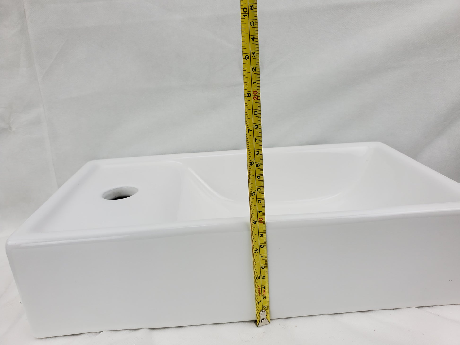16.3-in. x 8.7-in. Rectangle Bathroom Vessel Sink White Enamel Glaze