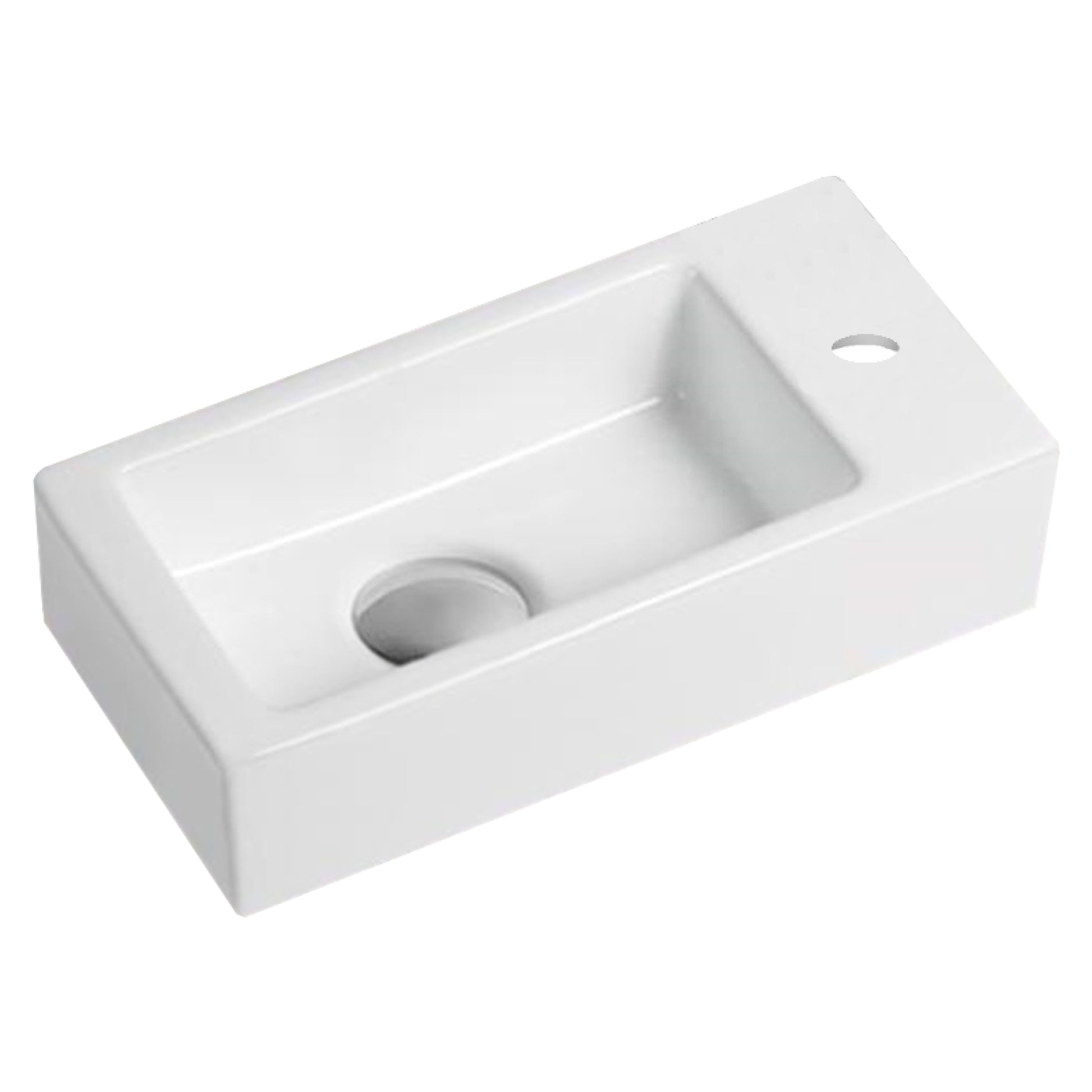 14.5-in. x 7.1-in. Rectangle Bathroom Vessel Sink White Enamel Glaze