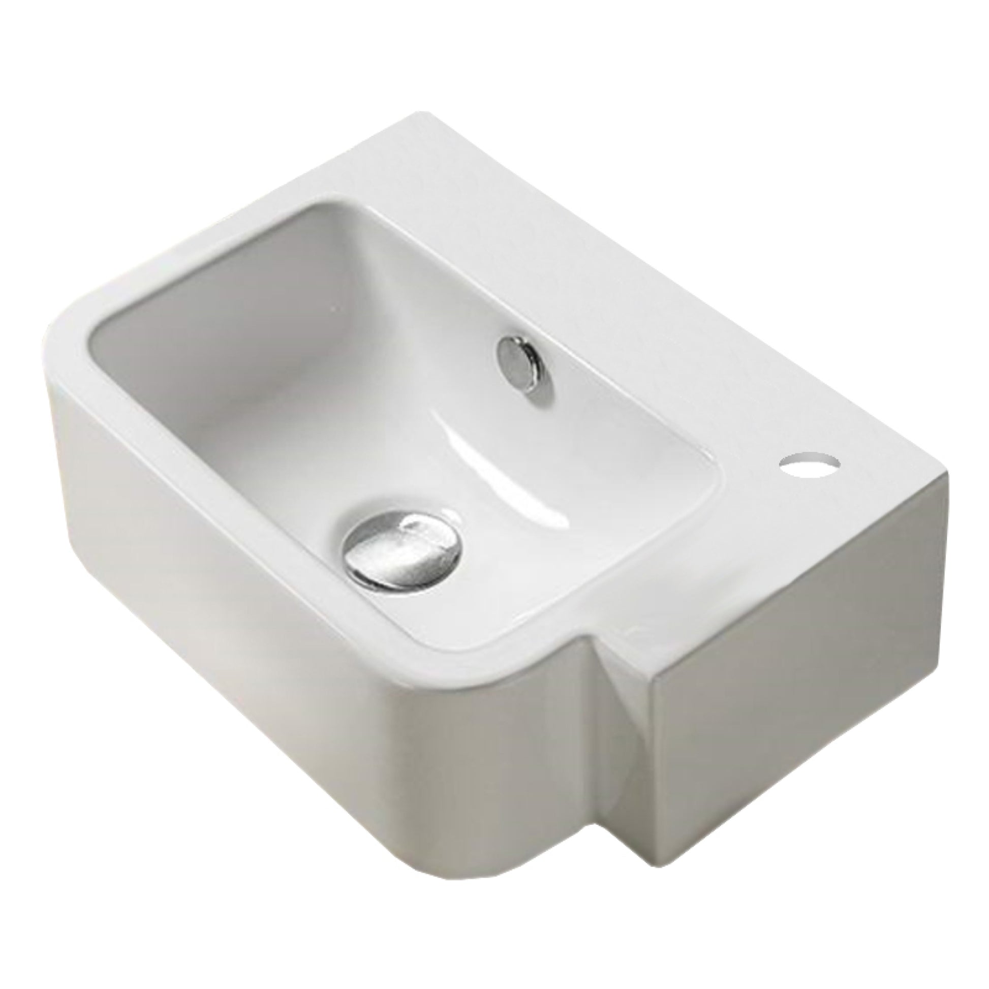 17.5-in. x 12.6-in. Rectangle Bathroom Vessel Sink White Enamel Glaze