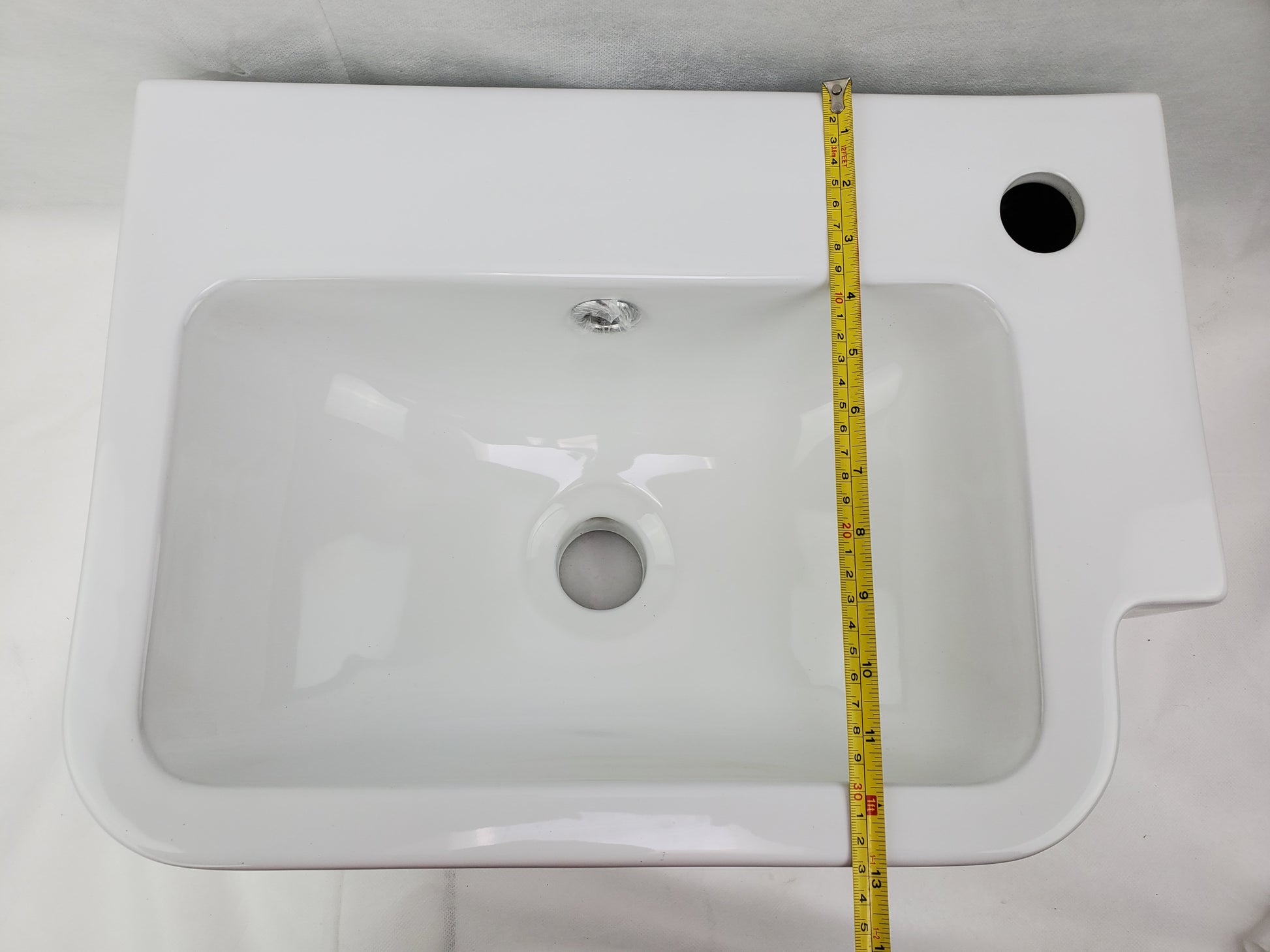 17.5-in. x 12.6-in. Rectangle Bathroom Vessel Sink White Enamel Glaze