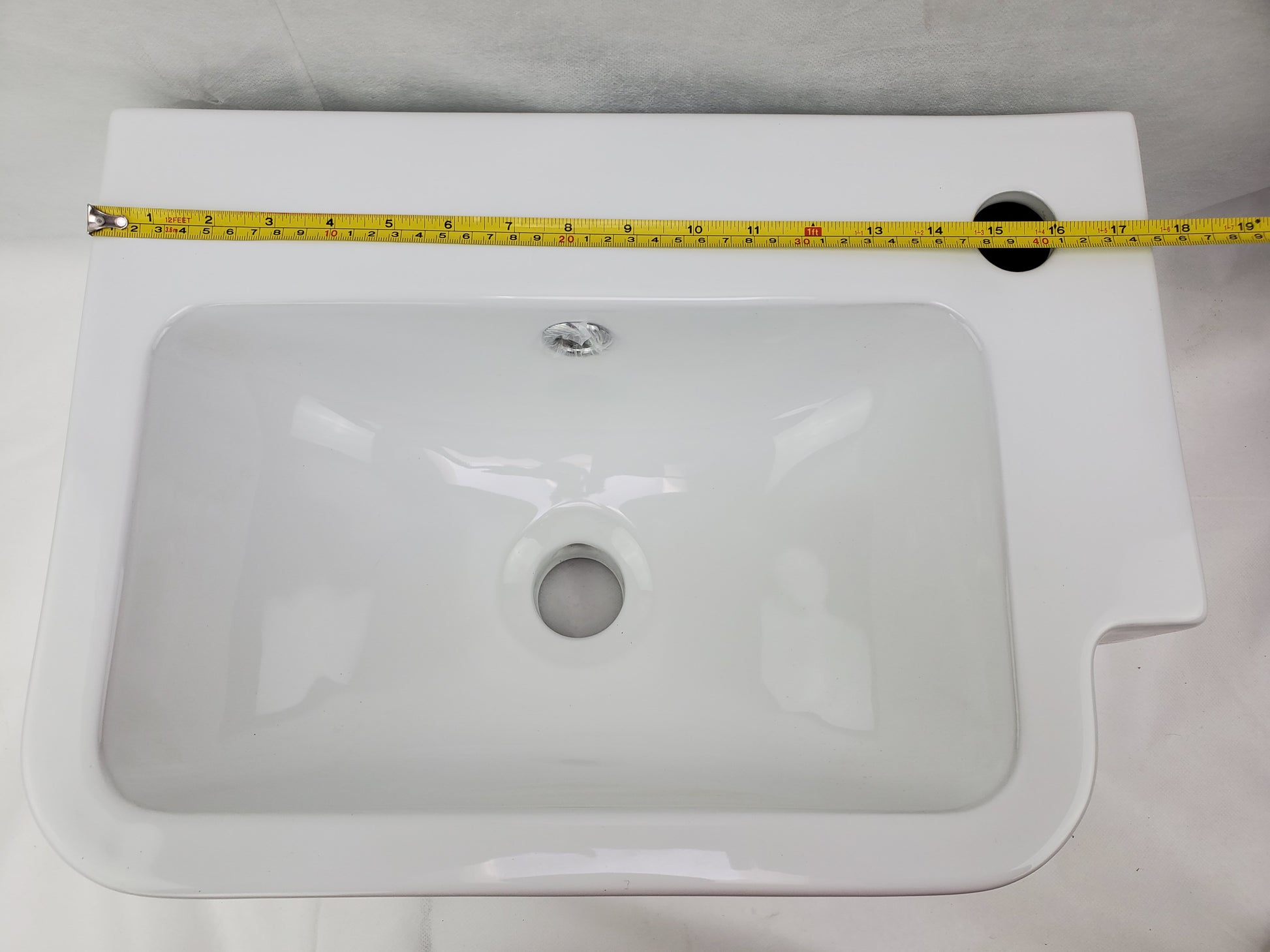 17.5-in. x 12.6-in. Rectangle Bathroom Vessel Sink White Enamel Glaze