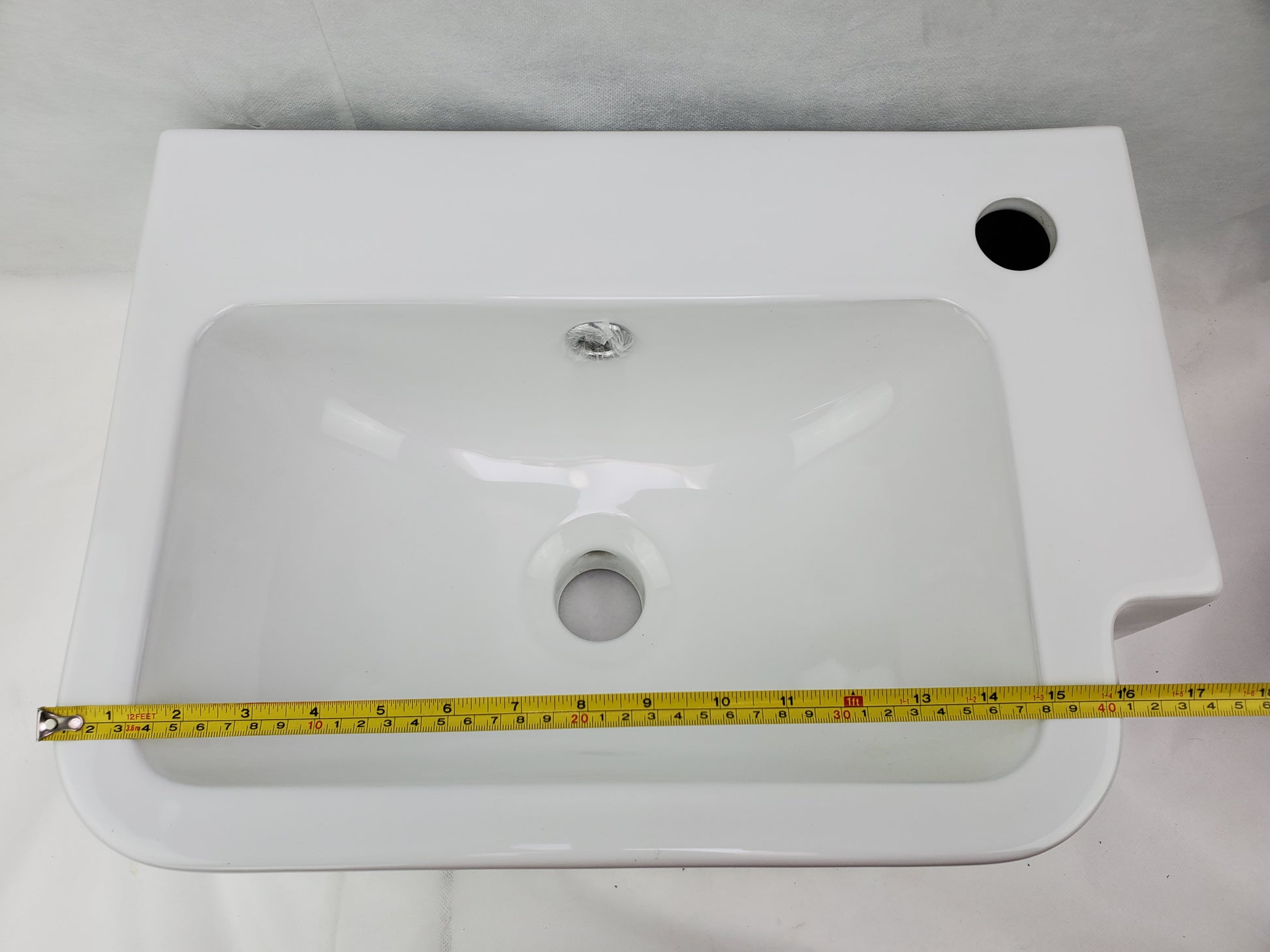 17.5-in. x 12.6-in. Rectangle Bathroom Vessel Sink White Enamel Glaze