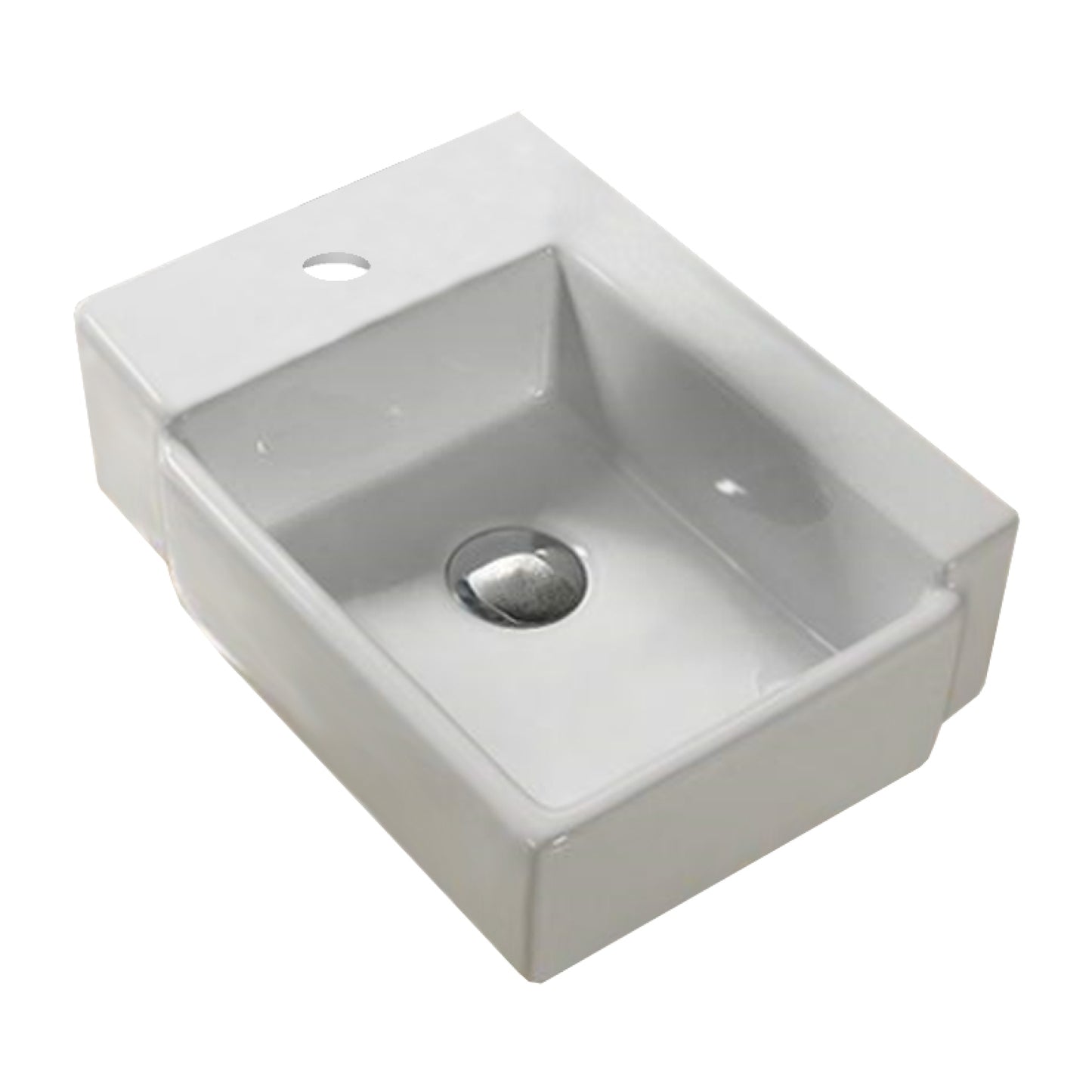 16.5-in. x 11.8-in. Rectangle Bathroom Vessel Sink White Enamel Glaze