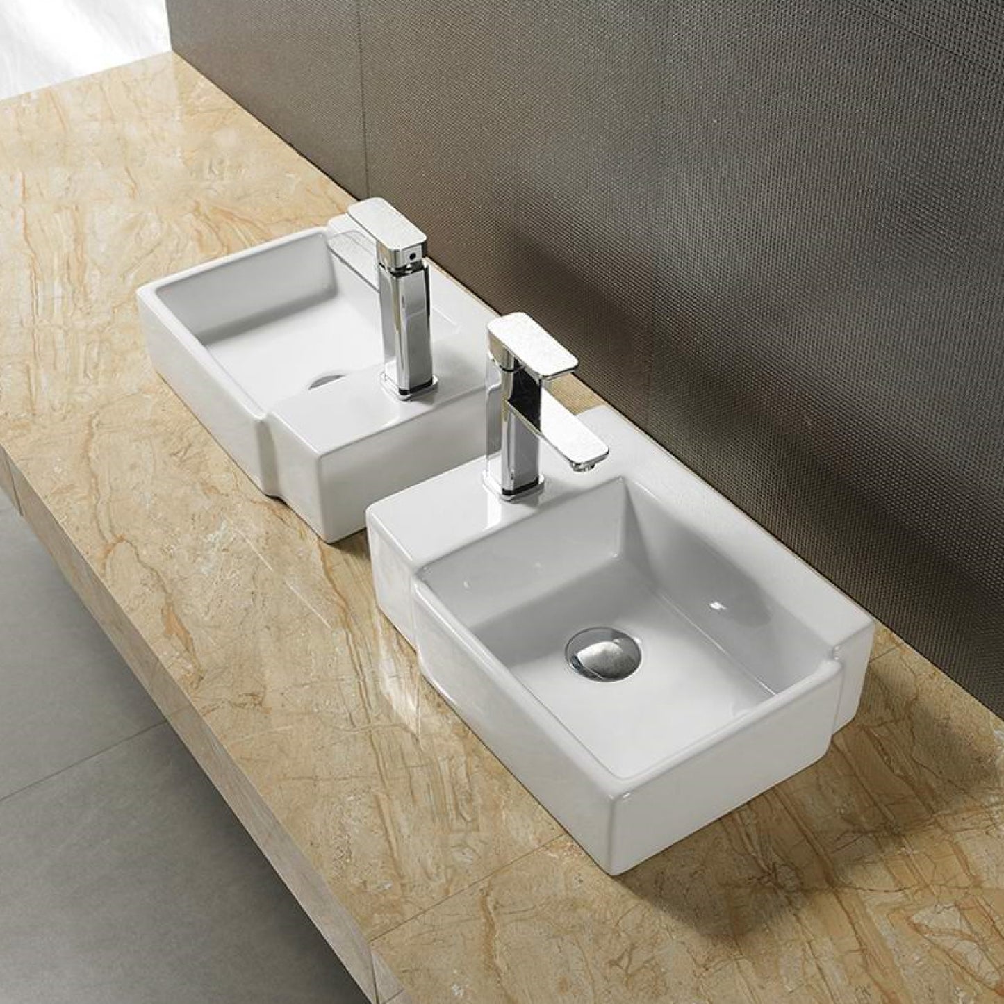 16.5-in. x 11.8-in. Rectangle Bathroom Vessel Sink White Enamel Glaze