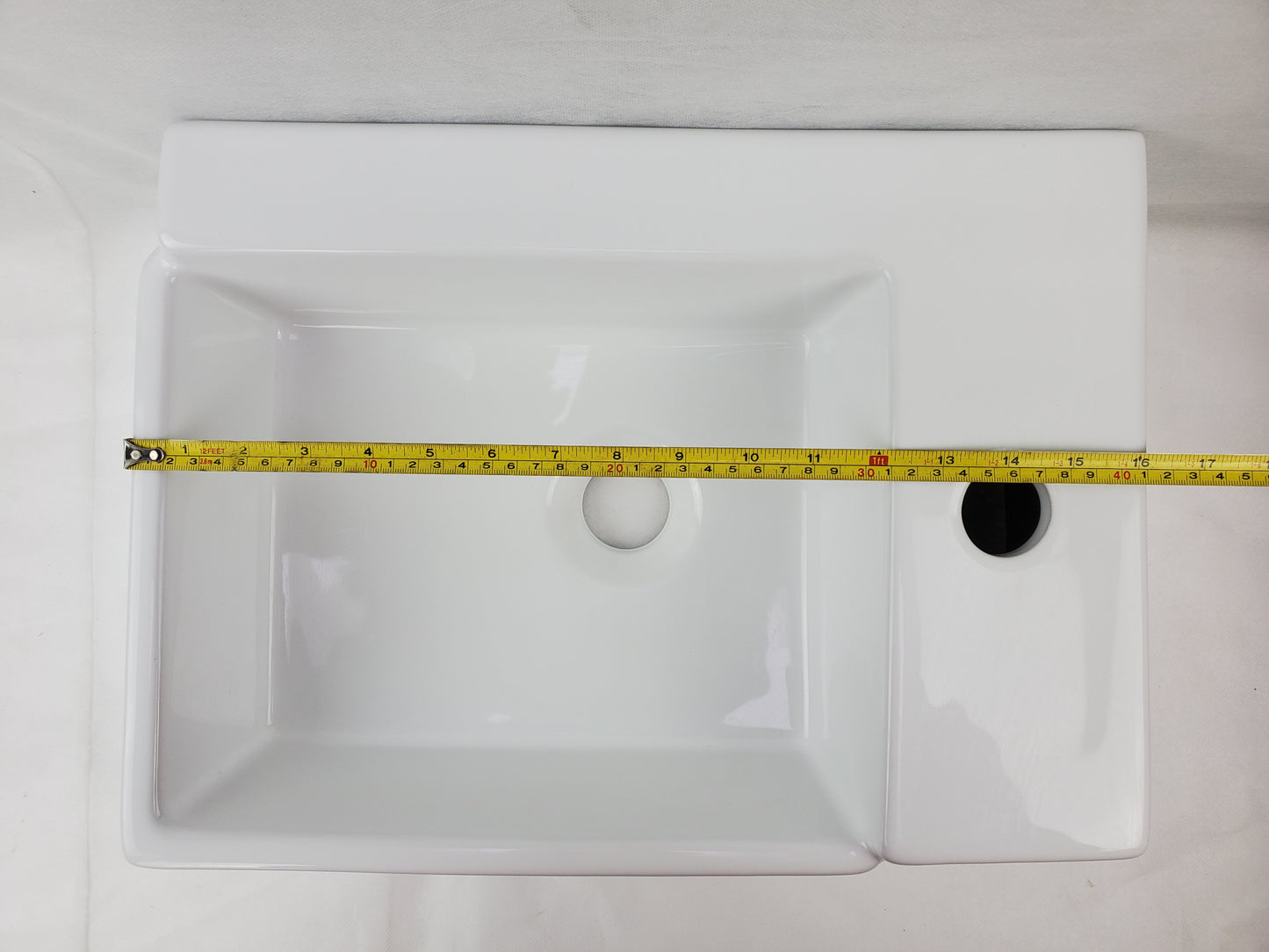 16.5-in. x 11.8-in. Rectangle Bathroom Vessel Sink White Enamel Glaze