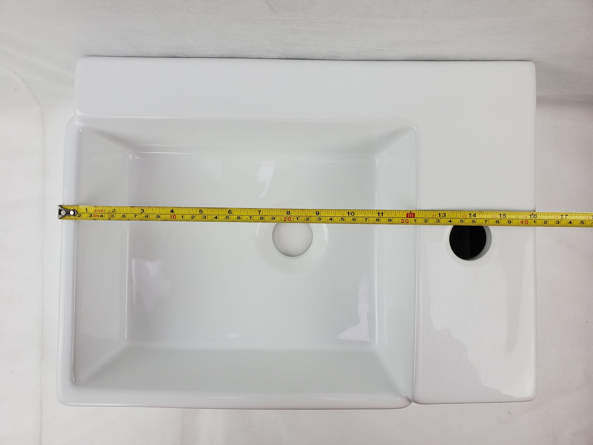 16.5-in. x 11.8-in. Rectangle Bathroom Vessel Sink White Enamel Glaze