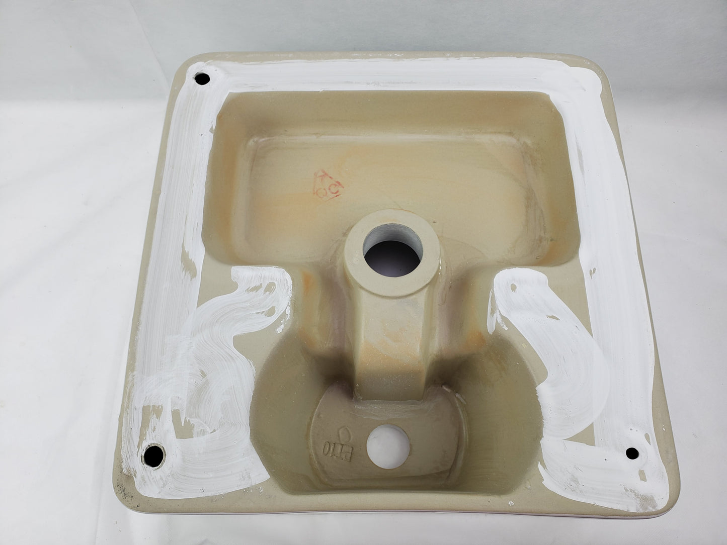 15-in. x 15-in. Square Bathroom Vessel Sink White Enamel Glaze