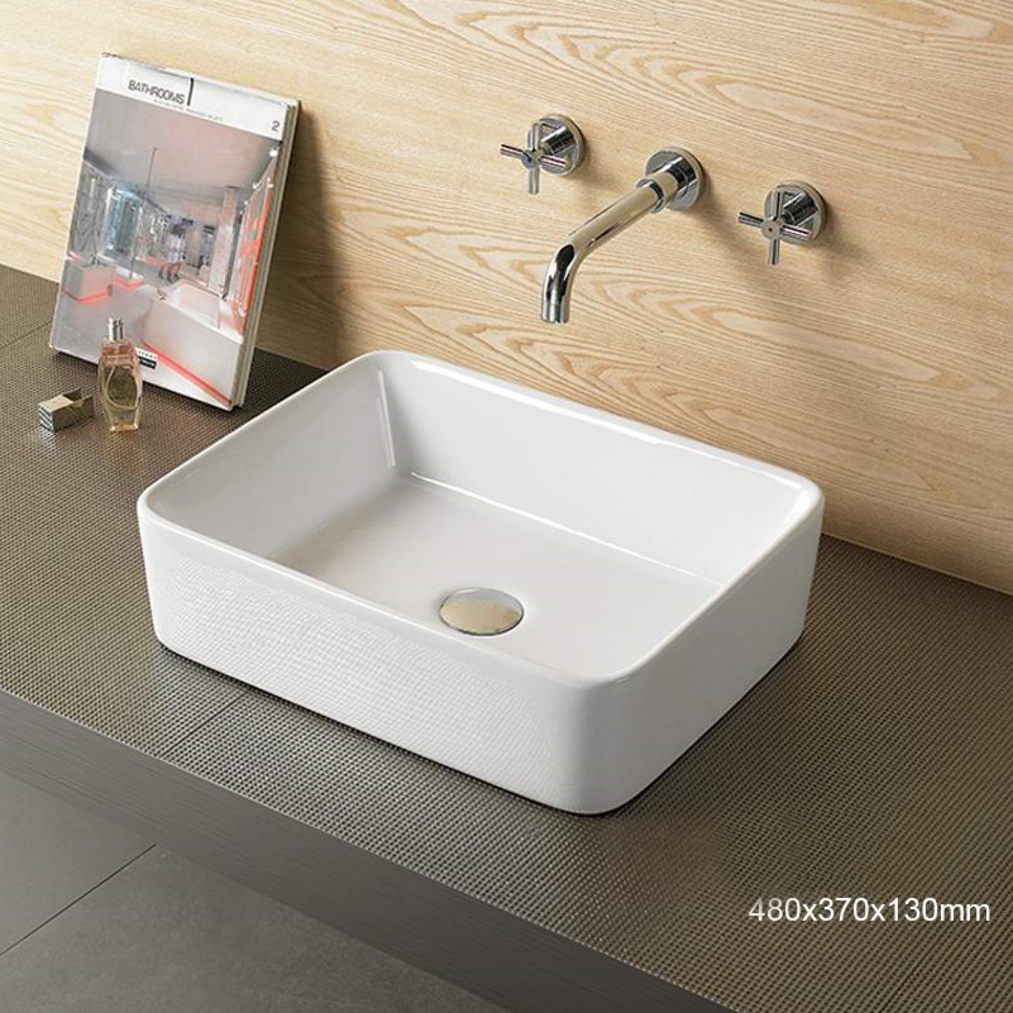 18.9-in. x 14.6-in. Rectangle Bathroom Vessel Sink White Enamel Glaze