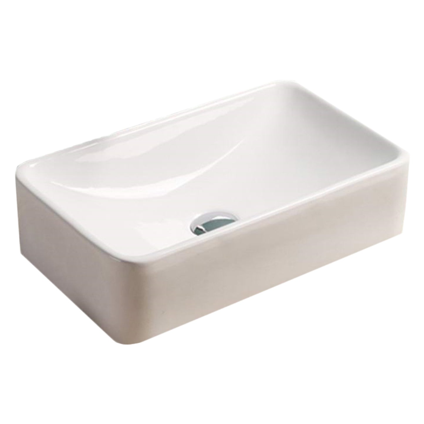19.3-in. x 11.8-in. Rectangle Bathroom Vessel Sink White Enamel Glaze