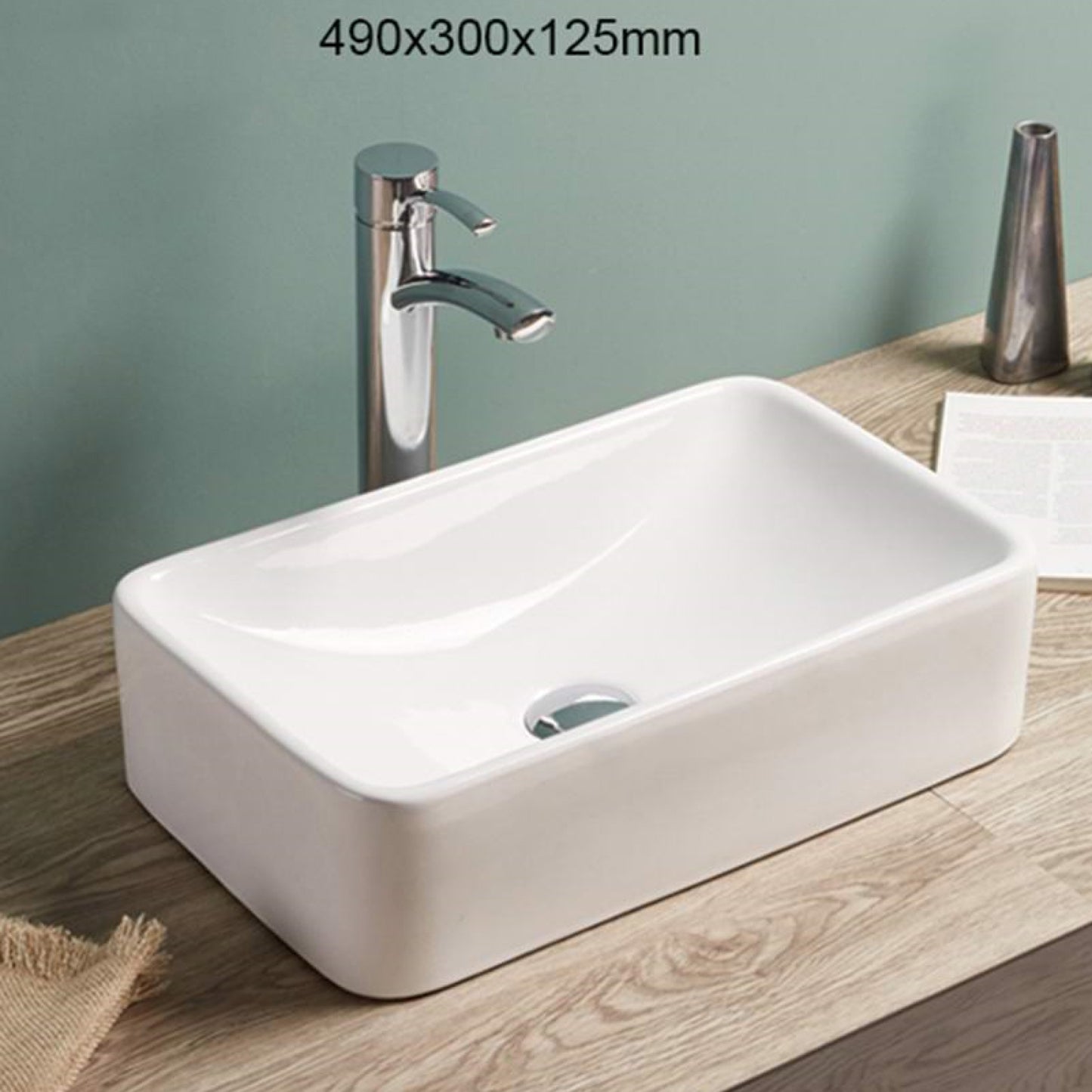19.3-in. x 11.8-in. Rectangle Bathroom Vessel Sink White Enamel Glaze