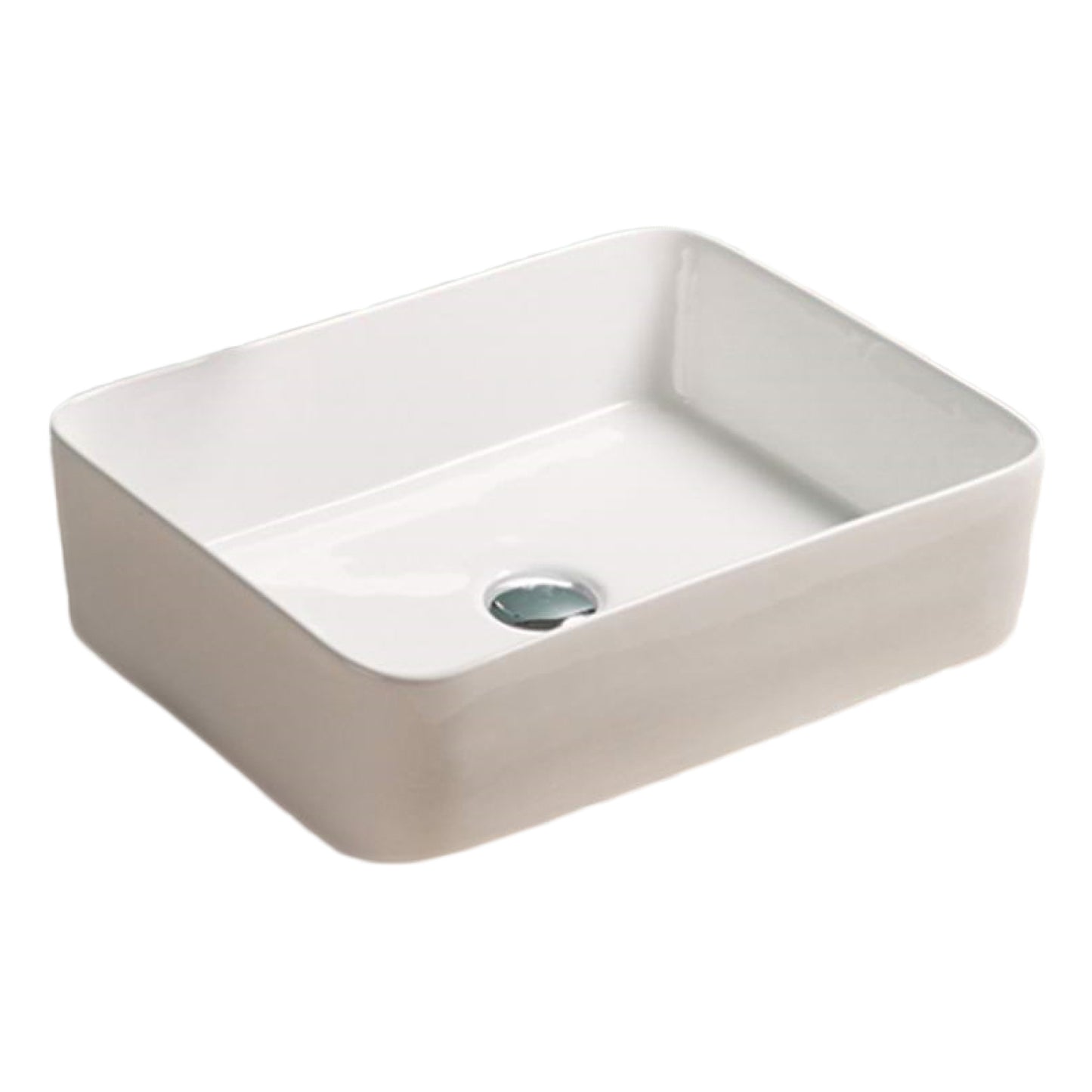 18.9-in. x 14.6-in. Rectangle Bathroom Vessel Sink White Enamel Glaze