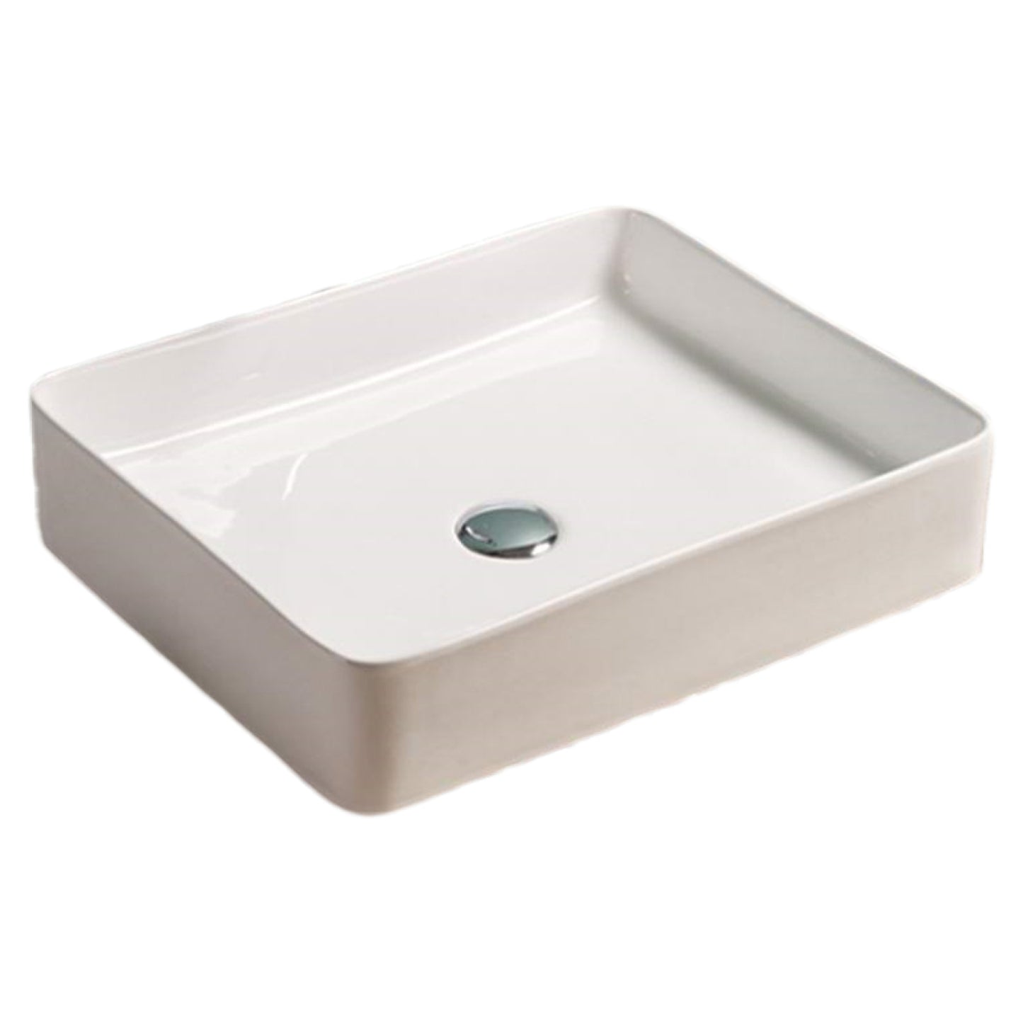 19.9-in. x 15.7-in. Rectangle Bathroom Vessel Sink White Enamel Glaze