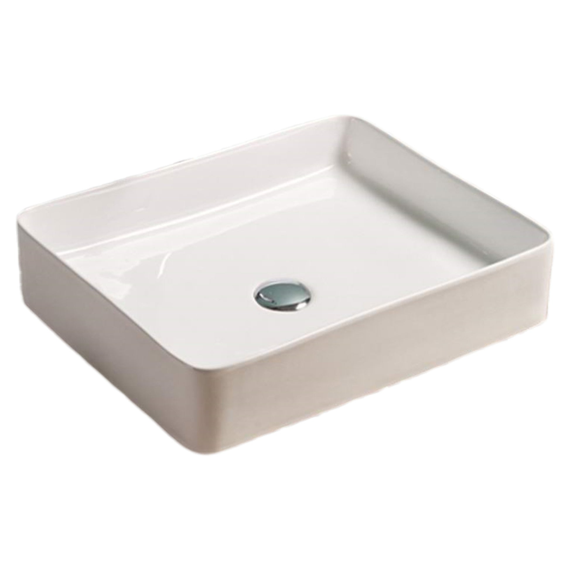 19.9-in. x 15.7-in. Rectangle Bathroom Vessel Sink White Enamel Glaze