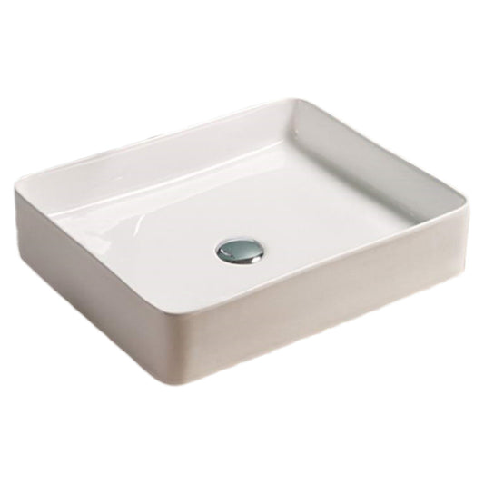 19.9-in. x 15.7-in. Rectangle Bathroom Vessel Sink White Enamel Glaze