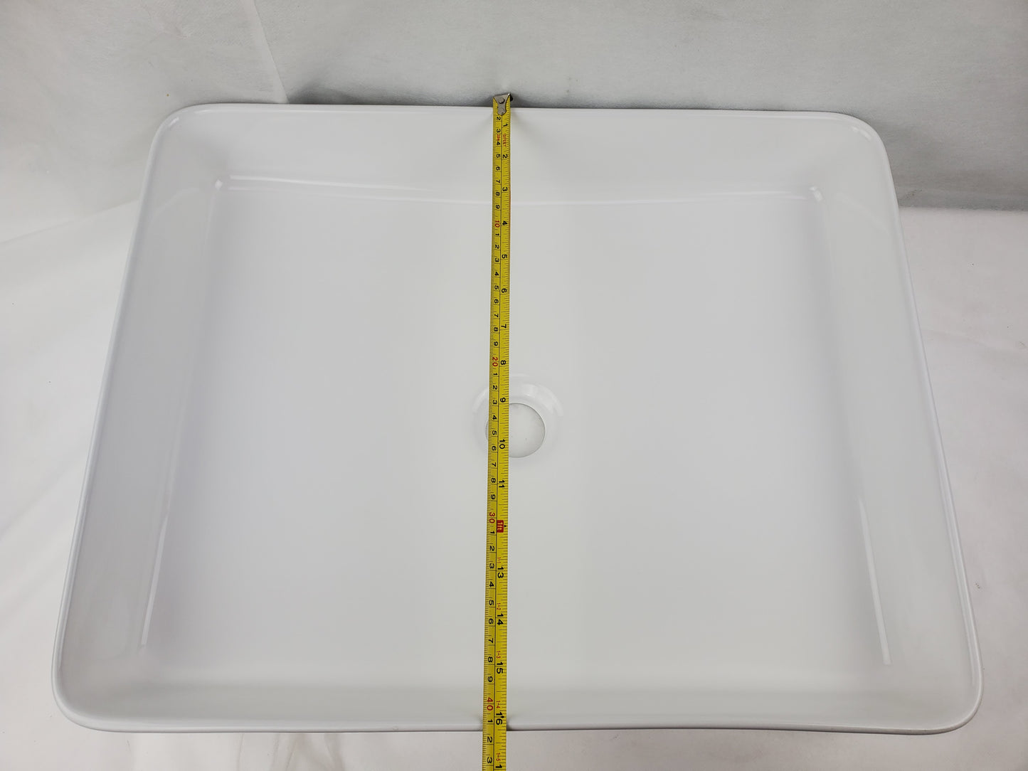 19.9-in. x 15.7-in. Rectangle Bathroom Vessel Sink White Enamel Glaze