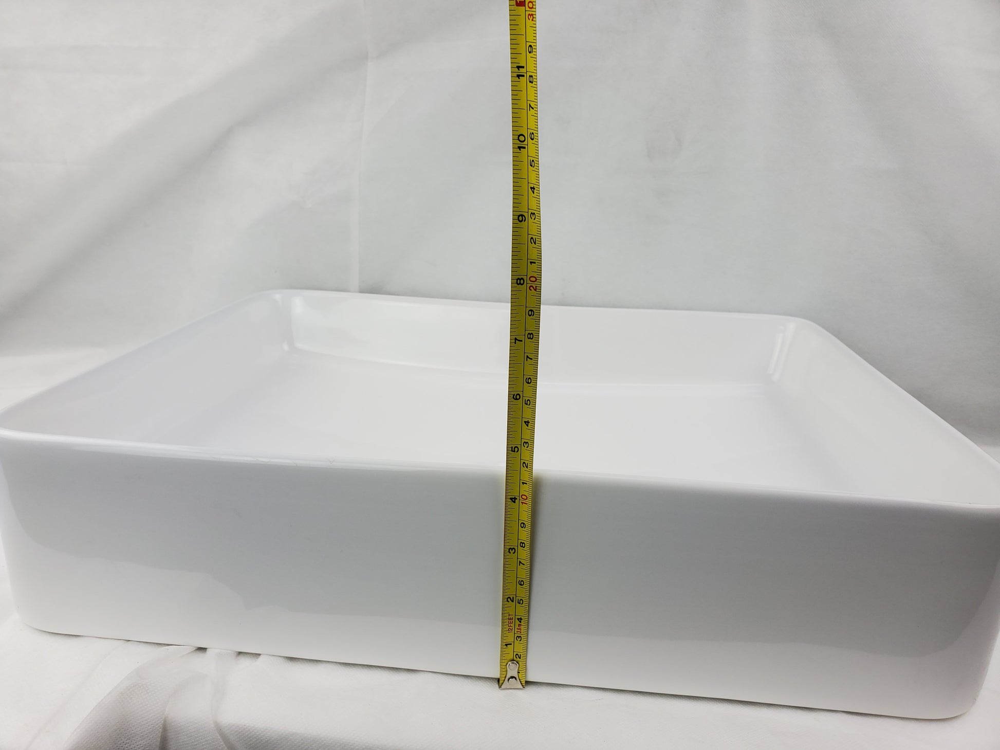 19.9-in. x 15.7-in. Rectangle Bathroom Vessel Sink White Enamel Glaze