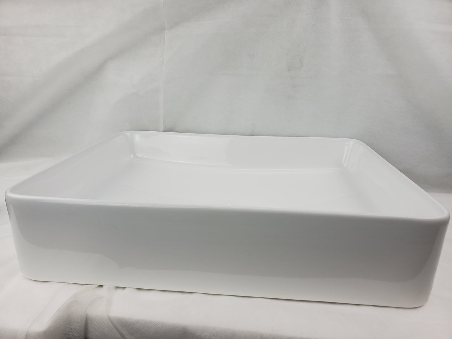 19.9-in. x 15.7-in. Rectangle Bathroom Vessel Sink White Enamel Glaze