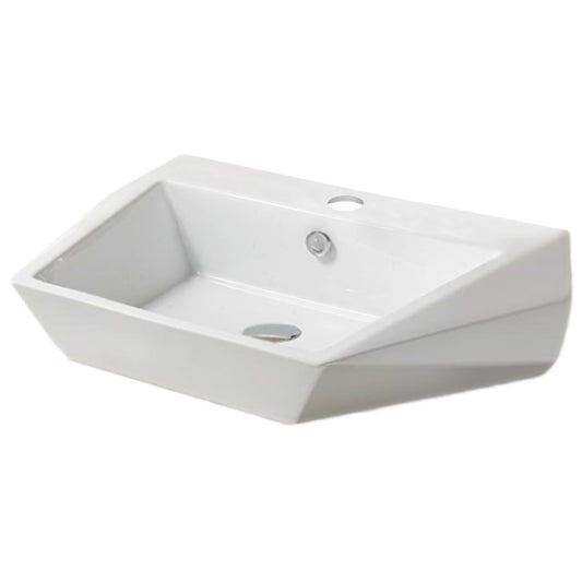 27.2-in. x 18.3-in. Rectangle Bathroom Vessel Sink White Enamel Glaze