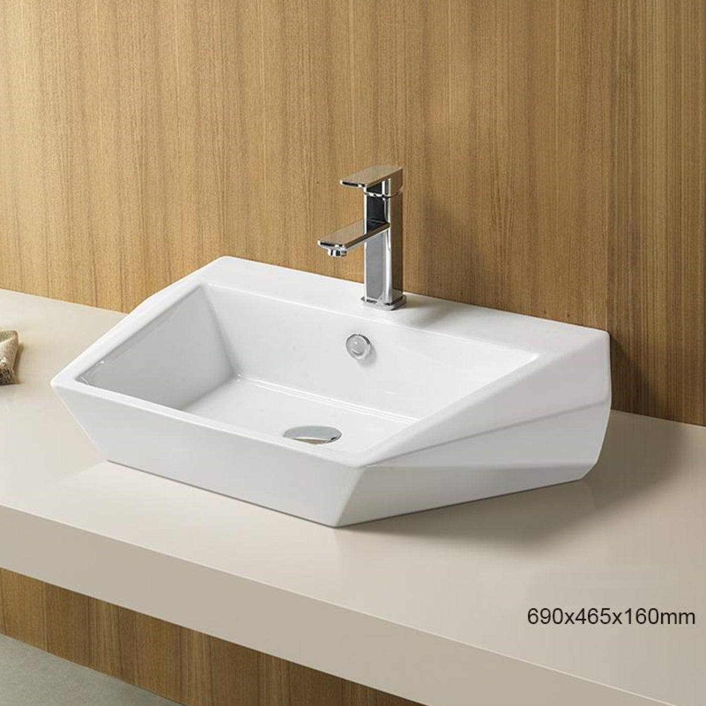 27.2-in. x 18.3-in. Rectangle Bathroom Vessel Sink White Enamel Glaze