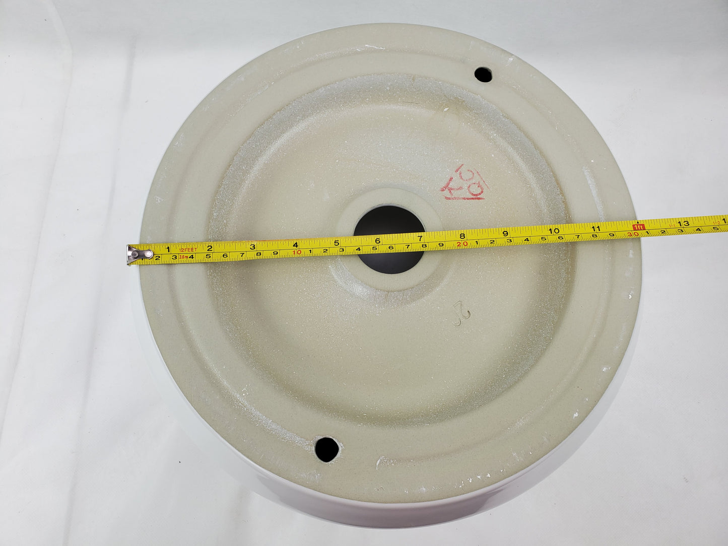 14-in. x 14-in. Round Bathroom Vessel Sink White Enamel Glaze