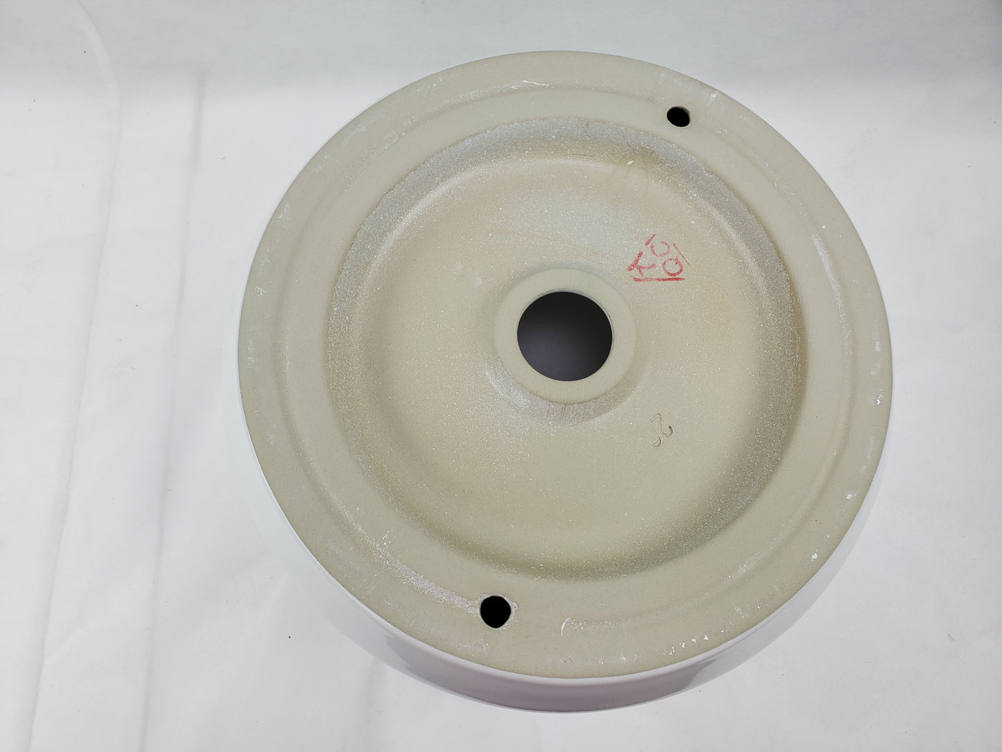 14-in. x 14-in. Round Bathroom Vessel Sink White Enamel Glaze