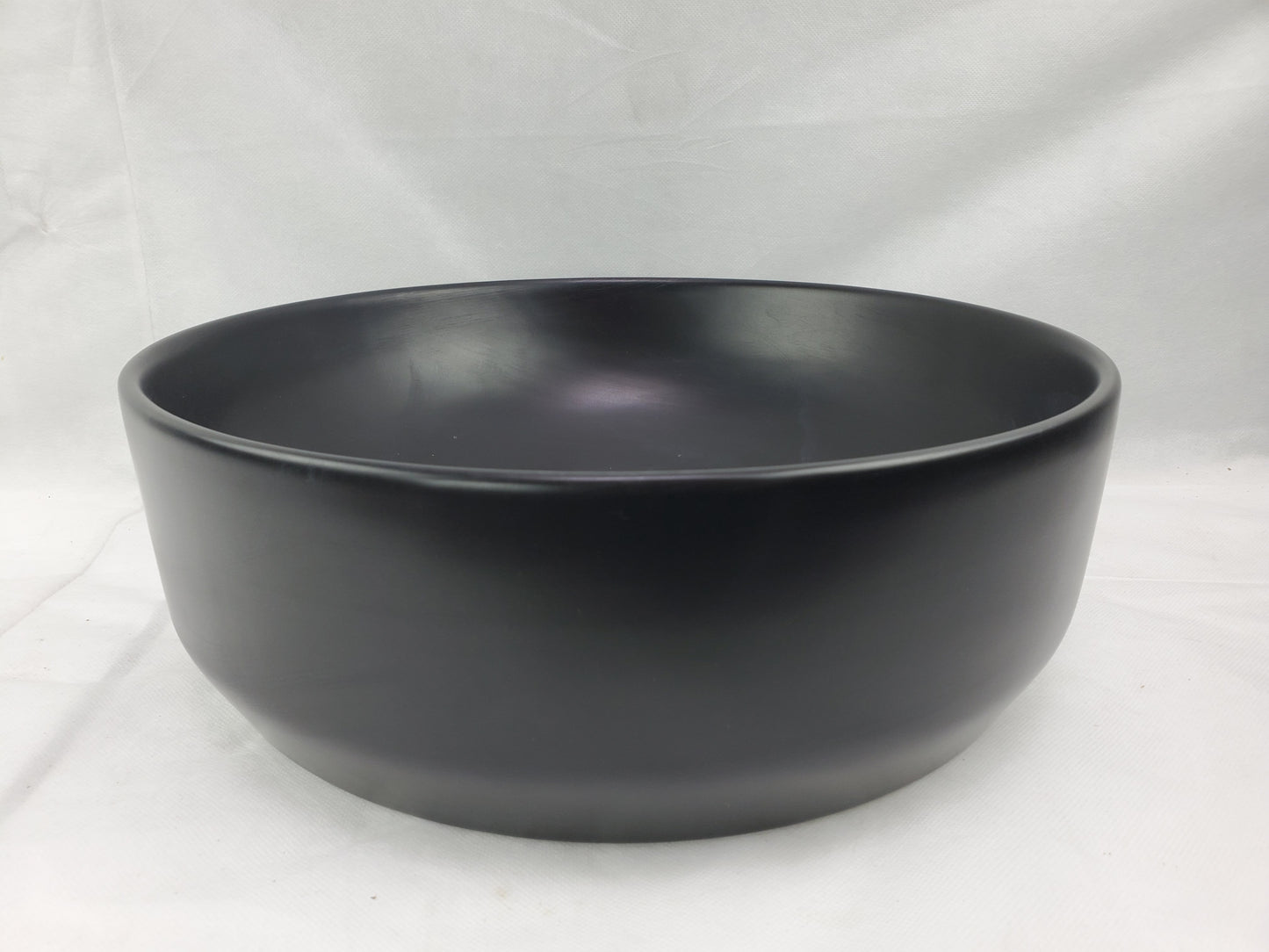 13.8-in. x 13.8-in. Round Bathroom Vessel Sink Black Enamel Glaze