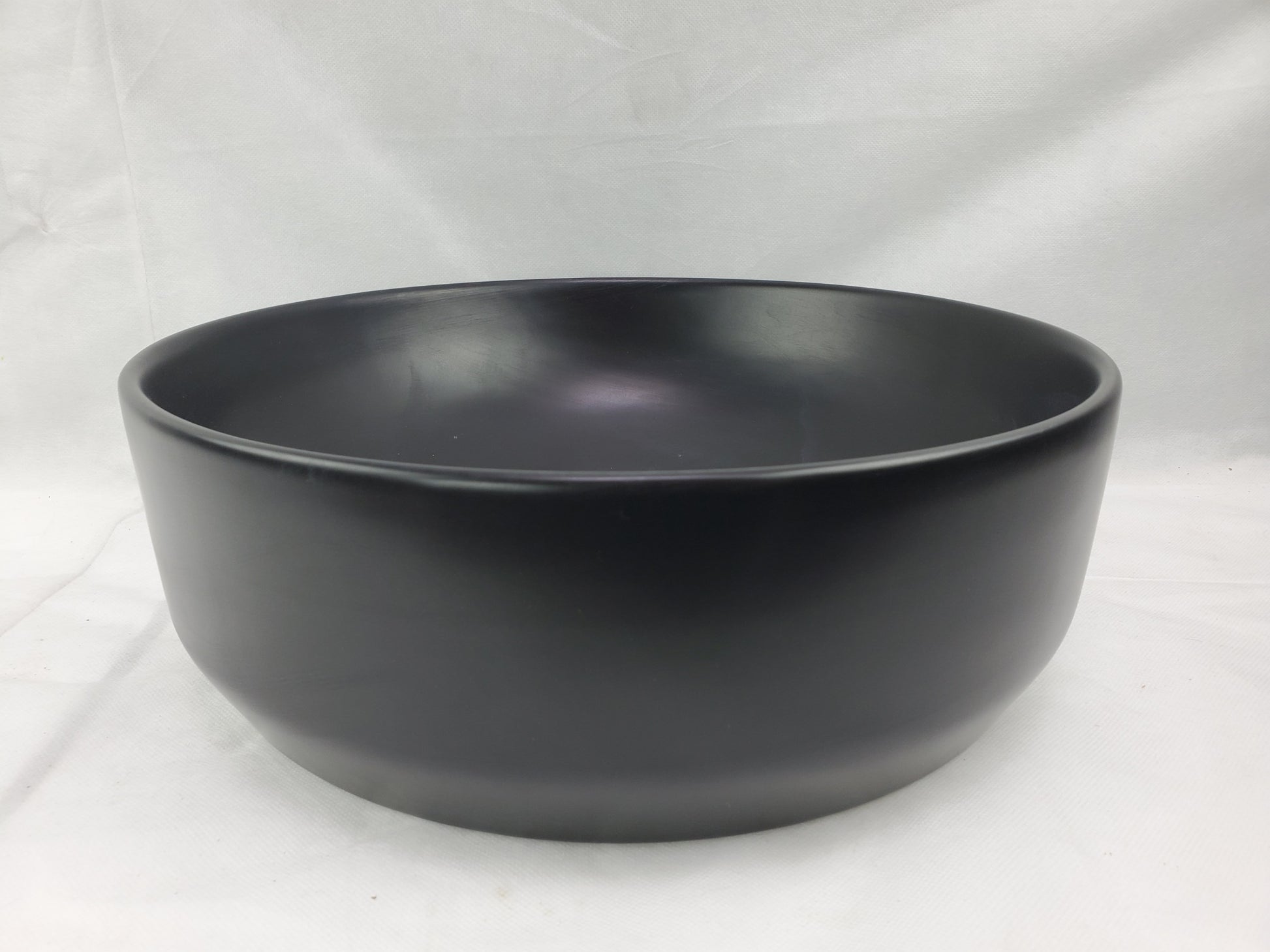 13.8-in. x 13.8-in. Round Bathroom Vessel Sink Black Enamel Glaze
