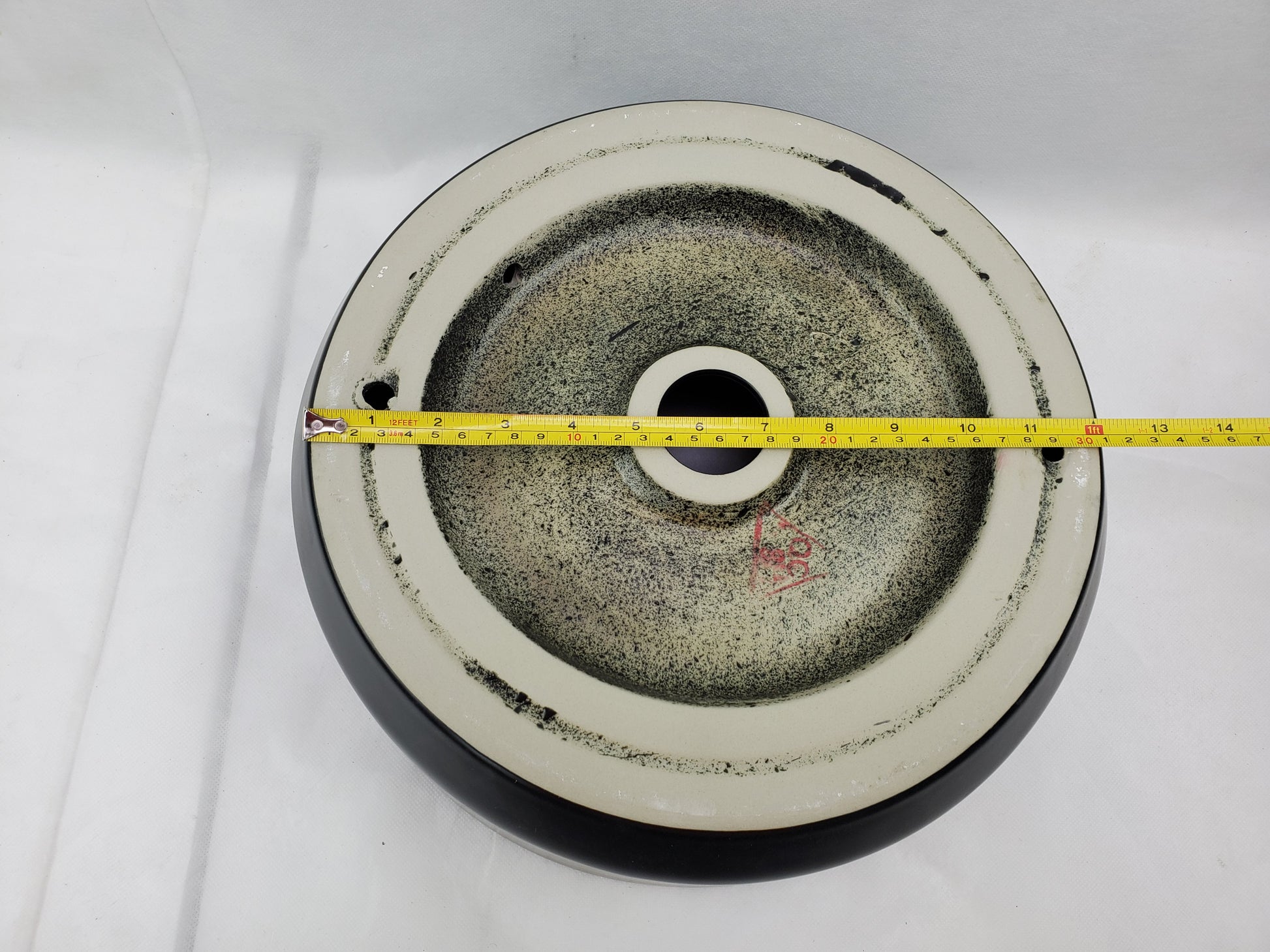 13.8-in. x 13.8-in. Round Bathroom Vessel Sink Black Enamel Glaze