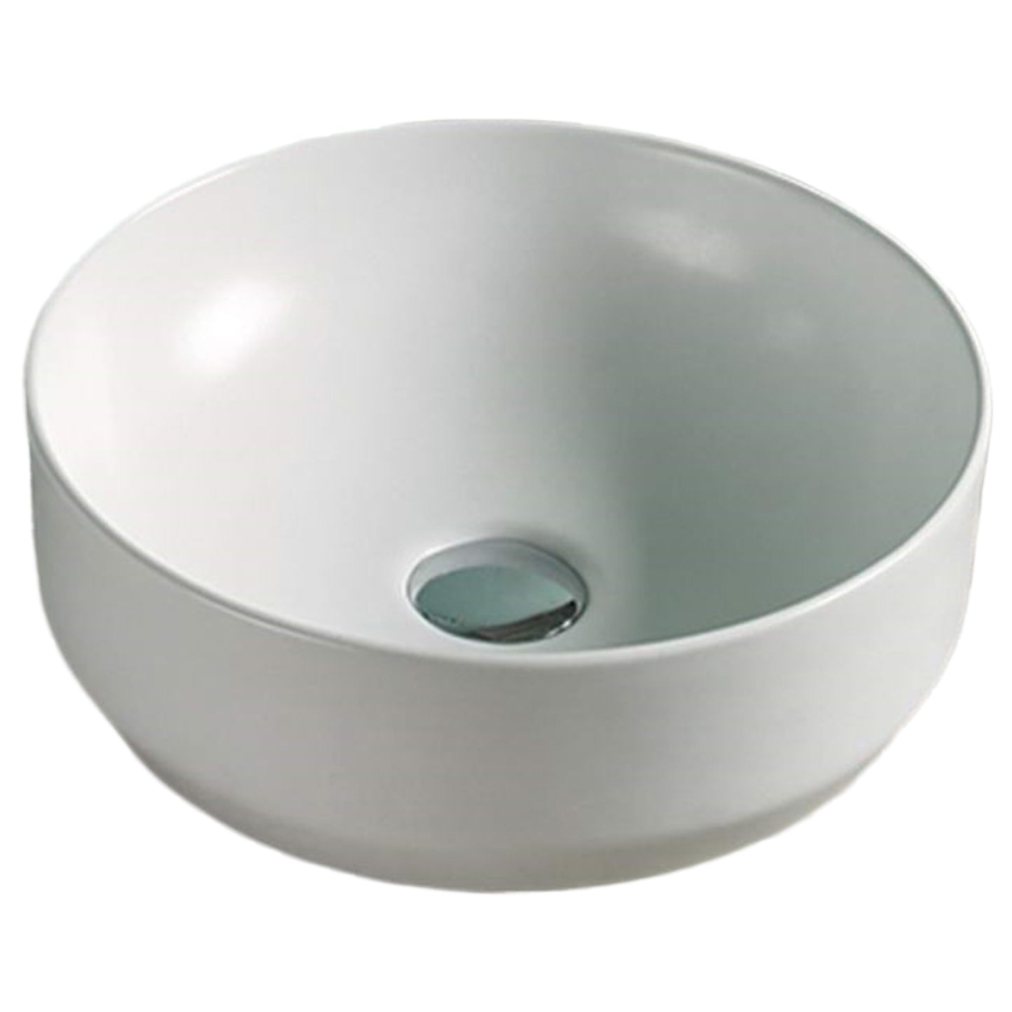 13.8-in. x 13.8-in. Round Bathroom Vessel Sink White Enamel Glaze