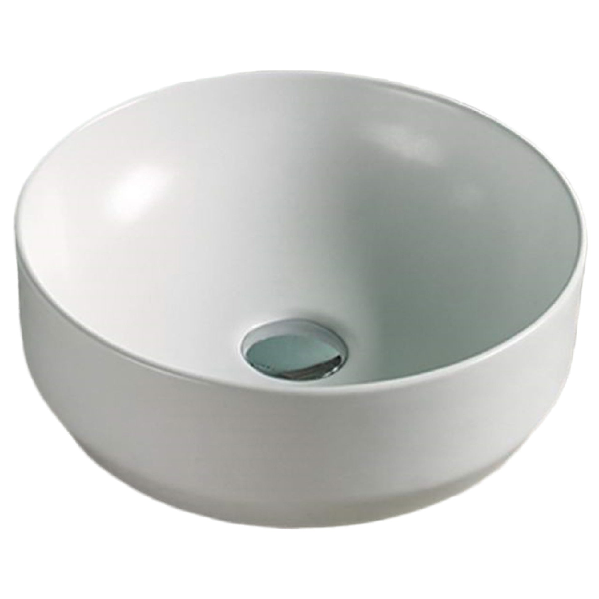 13.8-in. x 13.8-in. Round Bathroom Vessel Sink White Enamel Glaze