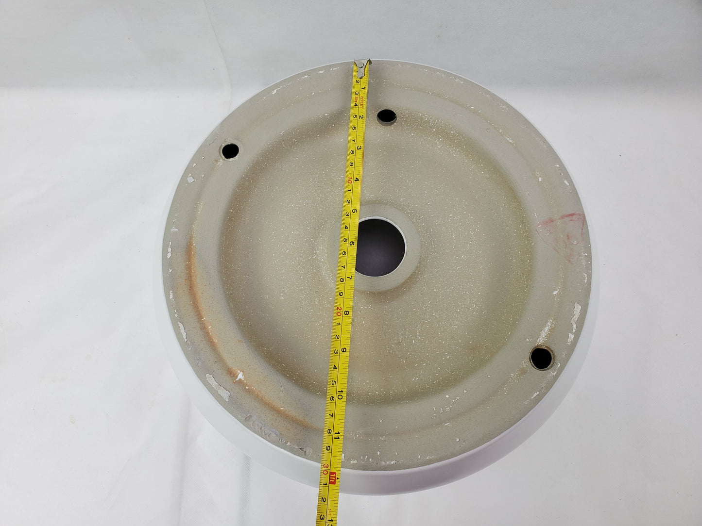 13.8-in. x 13.8-in. Round Bathroom Vessel Sink White Enamel Glaze