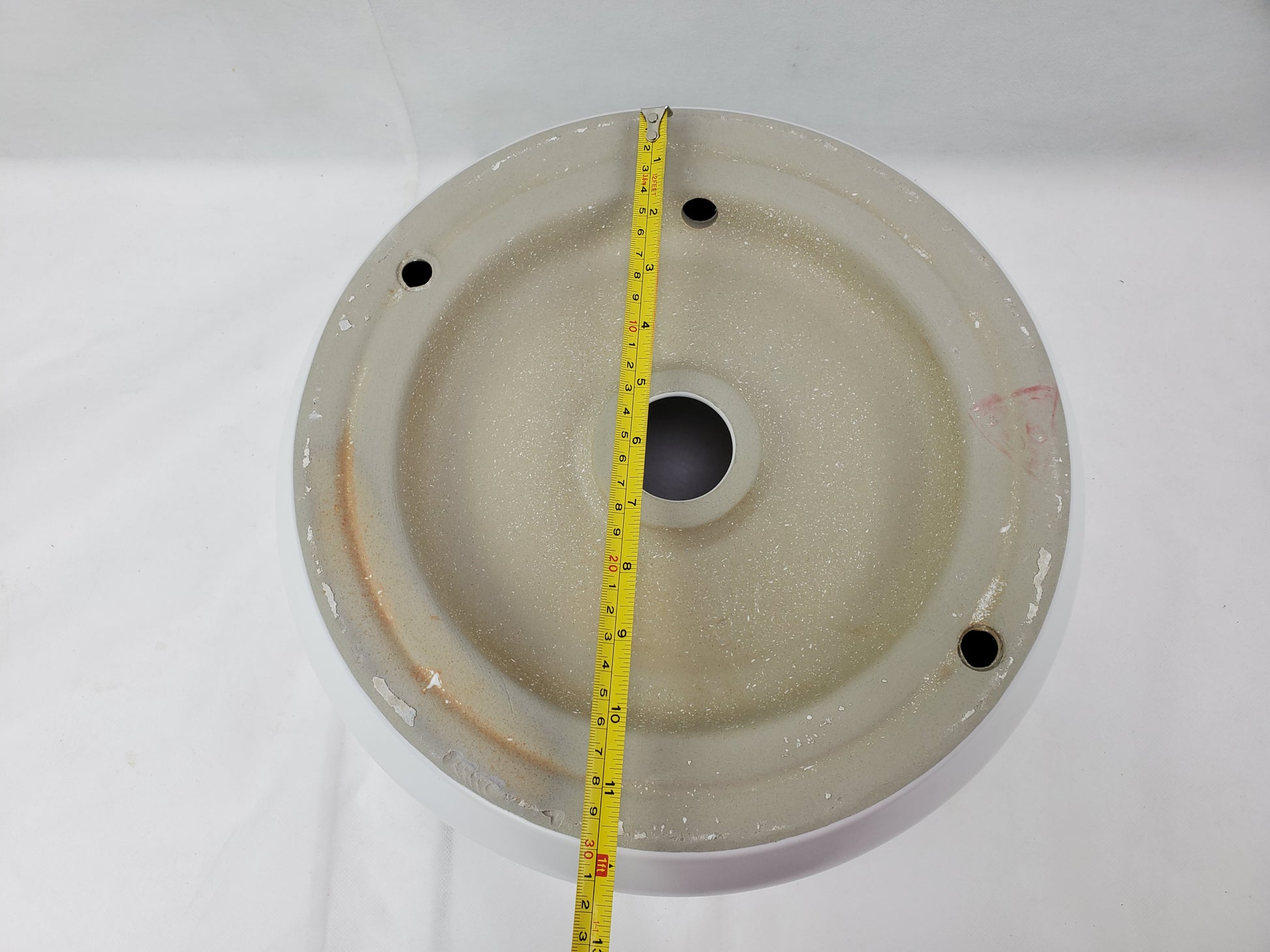 13.8-in. x 13.8-in. Round Bathroom Vessel Sink White Enamel Glaze