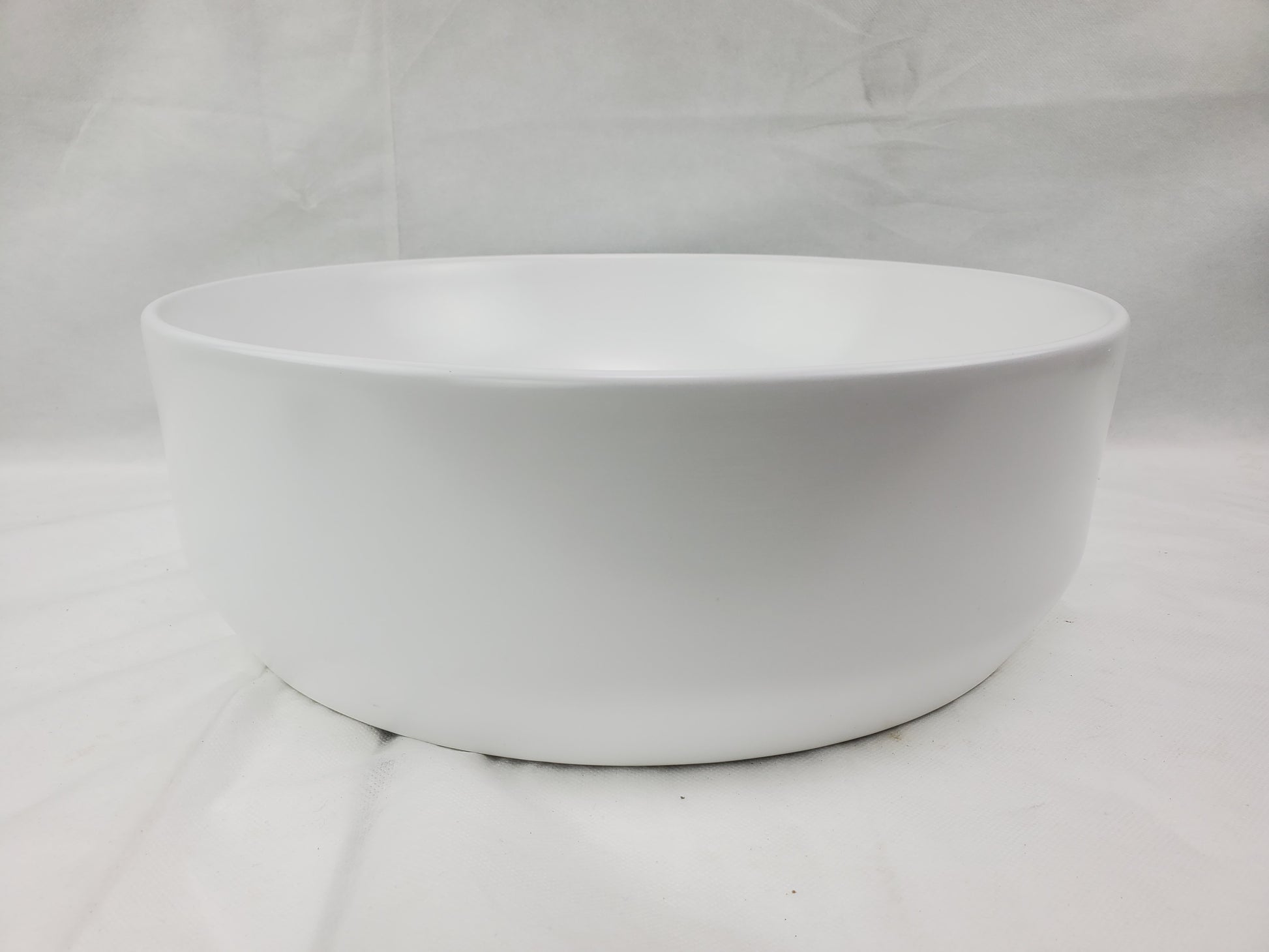 13.8-in. x 13.8-in. Round Bathroom Vessel Sink White Enamel Glaze