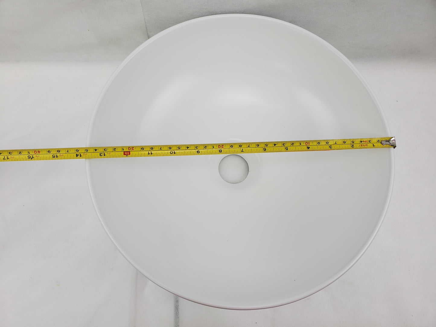 13.8-in. x 13.8-in. Round Bathroom Vessel Sink White Enamel Glaze