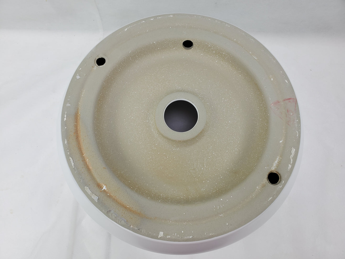 13.8-in. x 13.8-in. Round Bathroom Vessel Sink White Enamel Glaze