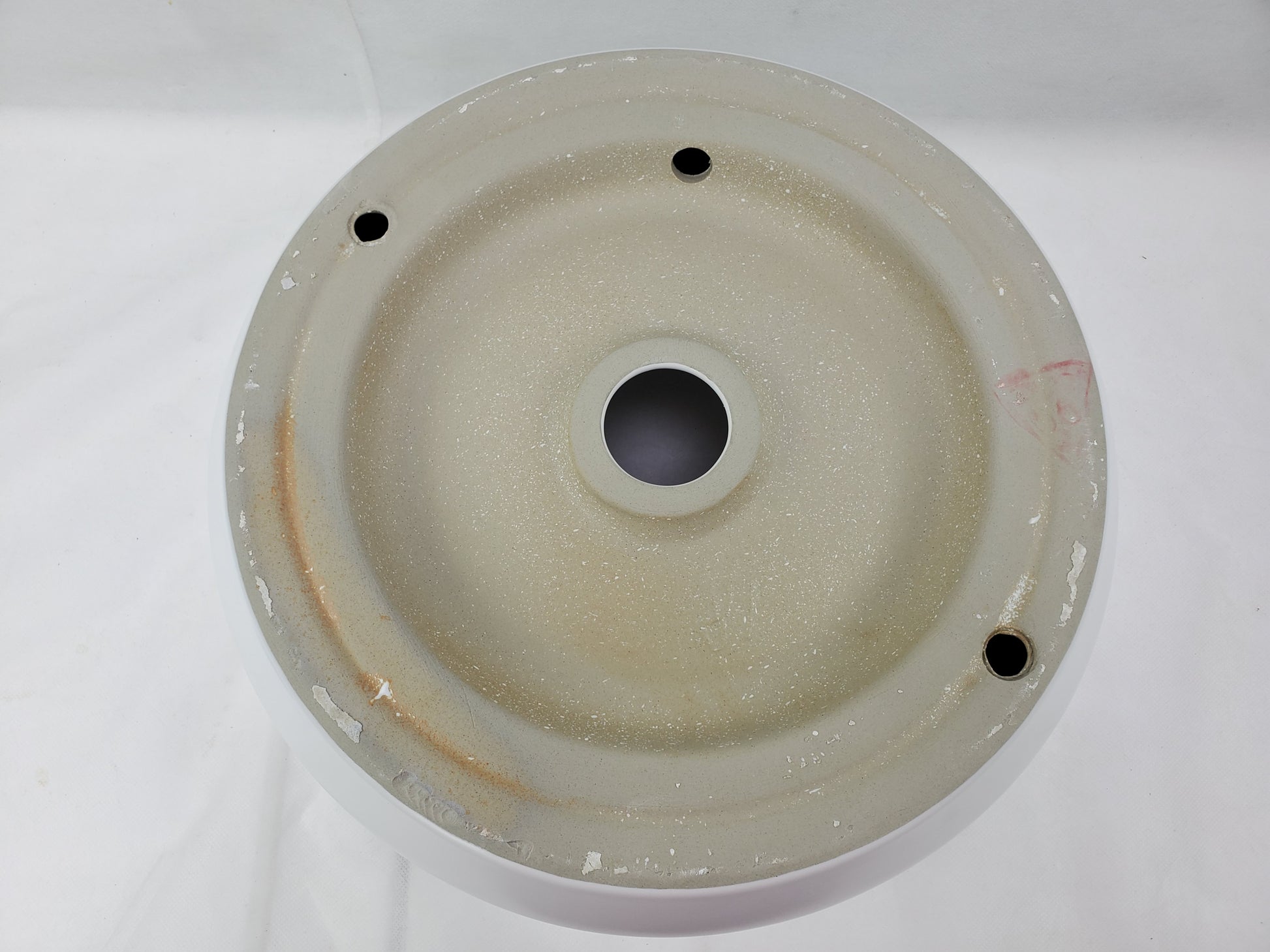 13.8-in. x 13.8-in. Round Bathroom Vessel Sink White Enamel Glaze