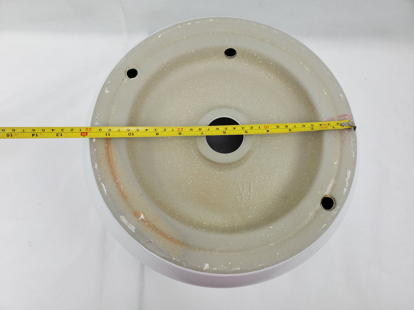 13.8-in. x 13.8-in. Round Bathroom Vessel Sink White Enamel Glaze